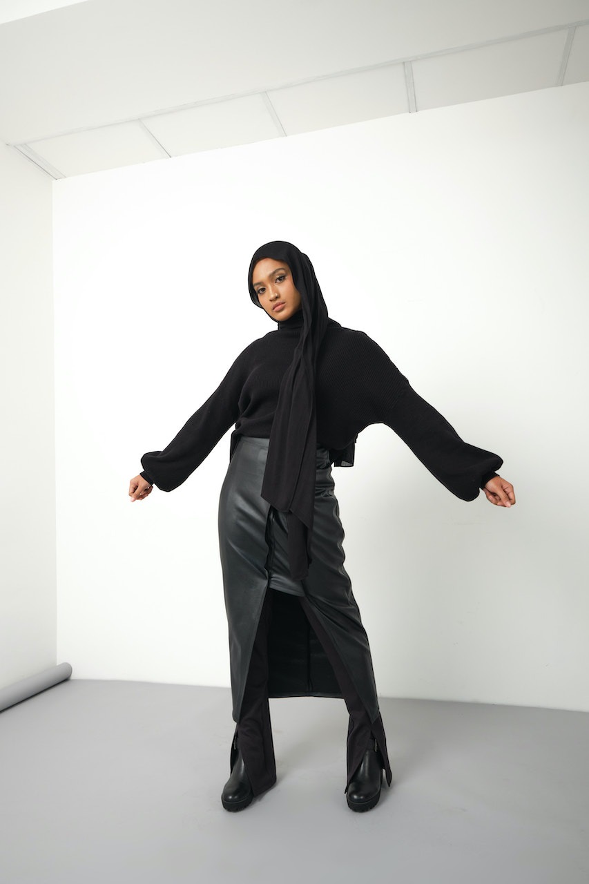 Sana Midnight Black | Pashmina Delicate Rayon