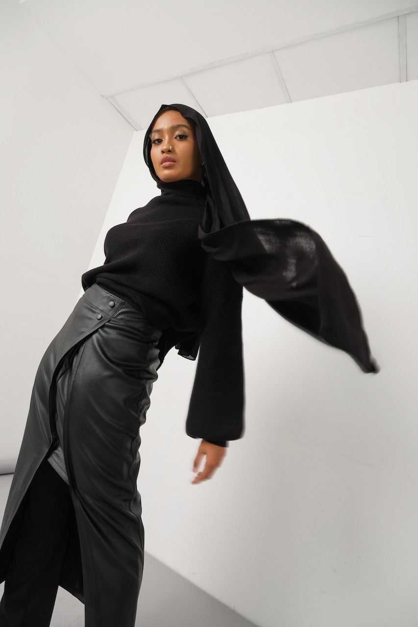 Sana Midnight Black | Pashmina Delicate Rayon