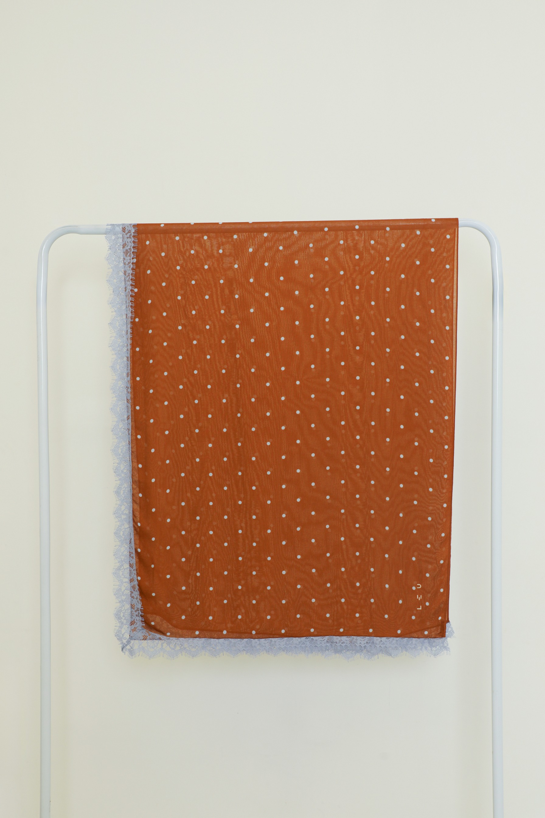 Polkadot Lace Scarf Caramel Dot | Pashmina Printed Modals