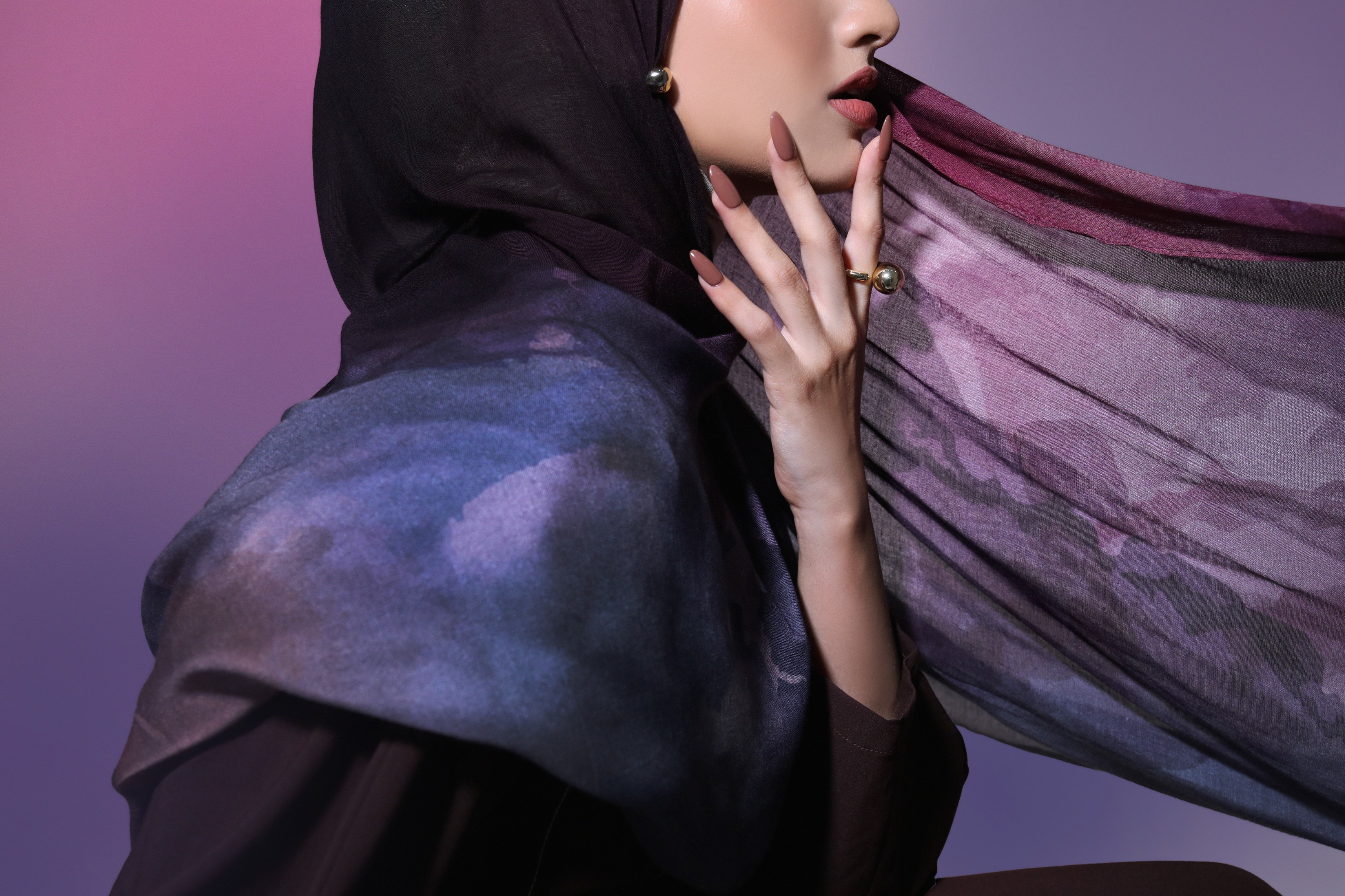 Watercolor Scarf Orchid | Pashmina Printed Modals