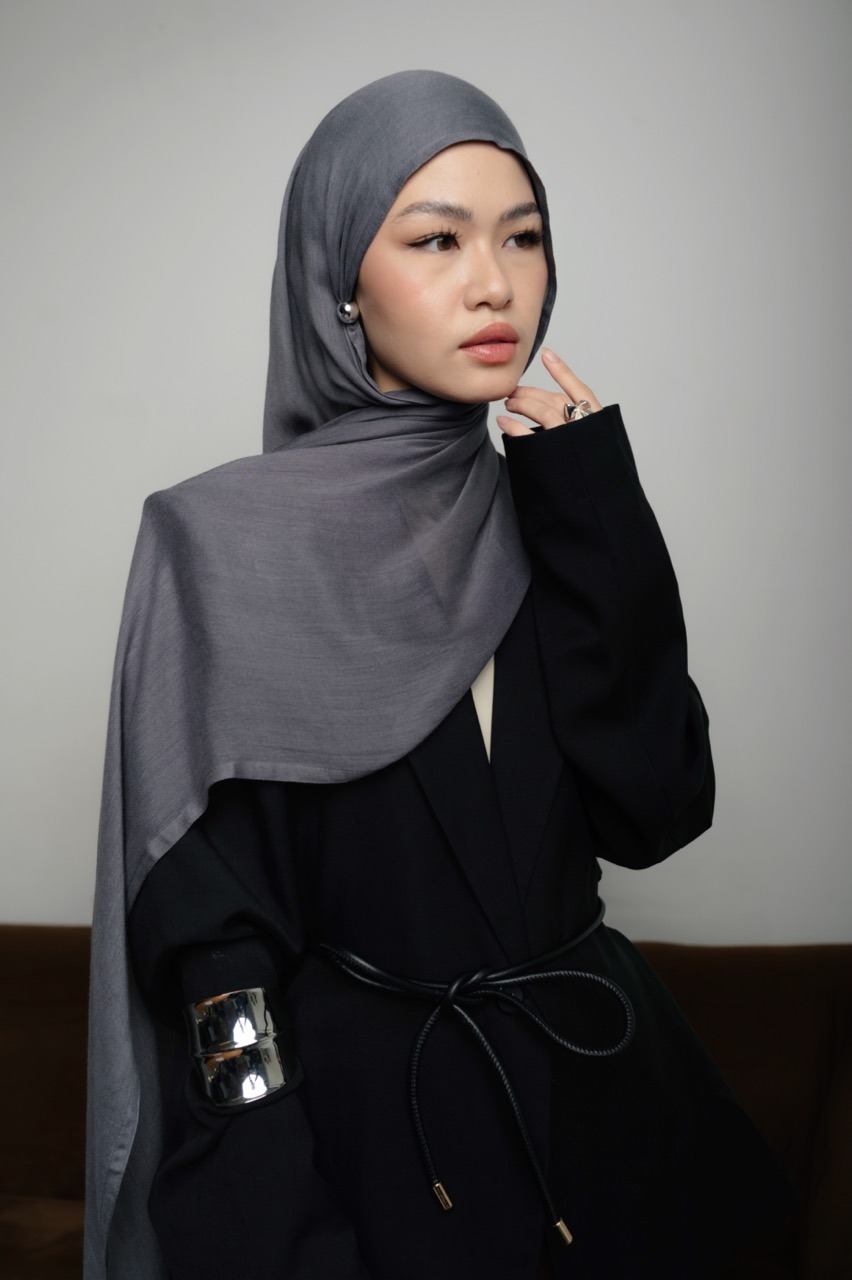 Nema Deep Charcoal Grey | Pashmina Viscose