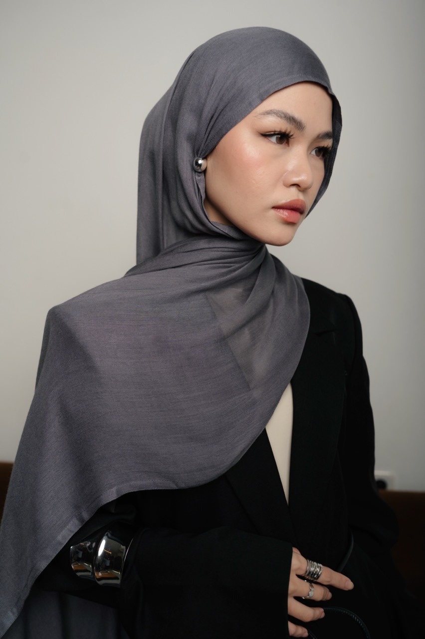 Nema Deep Charcoal Grey | Pashmina Viscose