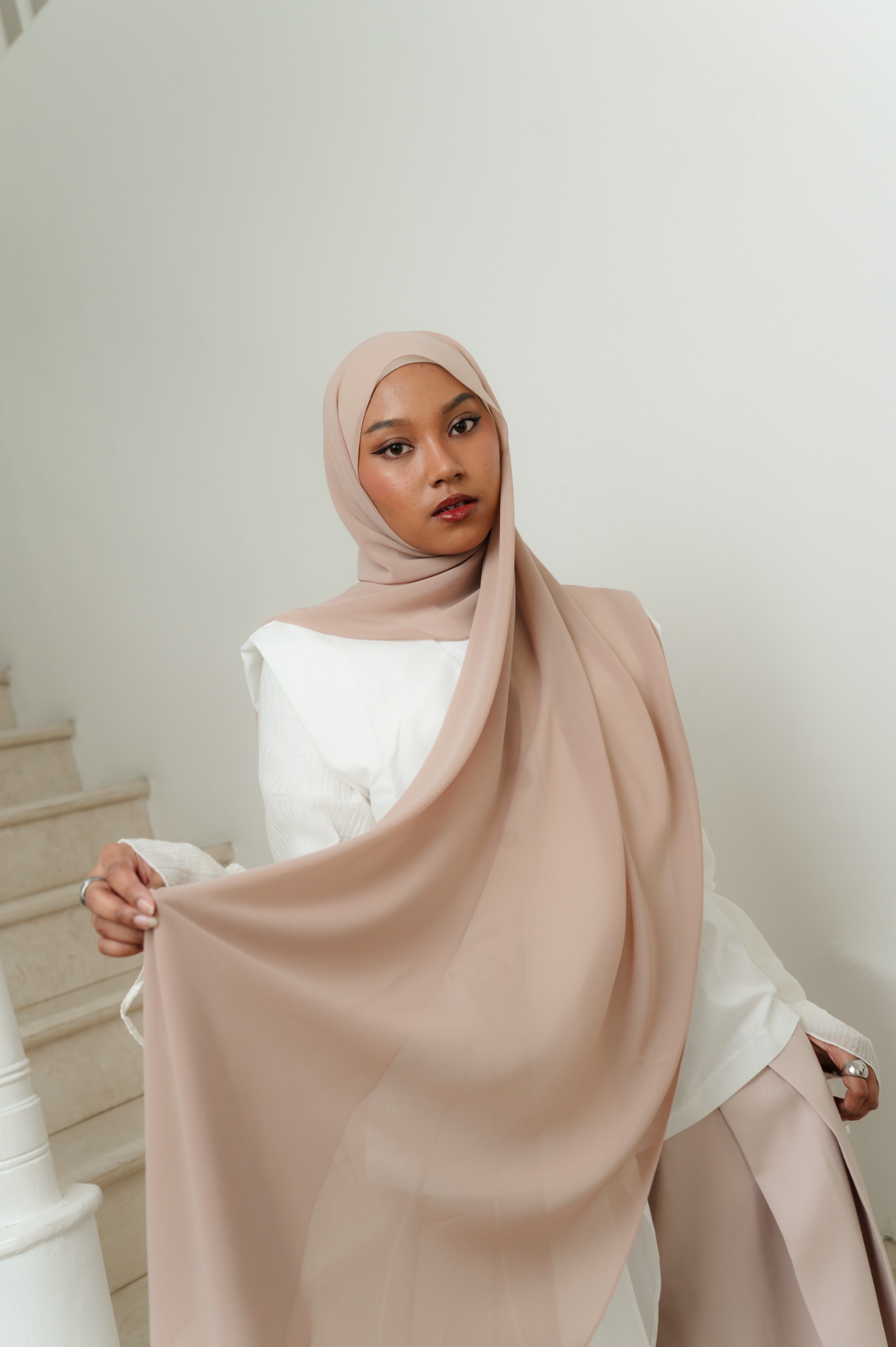 Fona Scarf Milk Tea | Pashmina Premium Light Chiffon