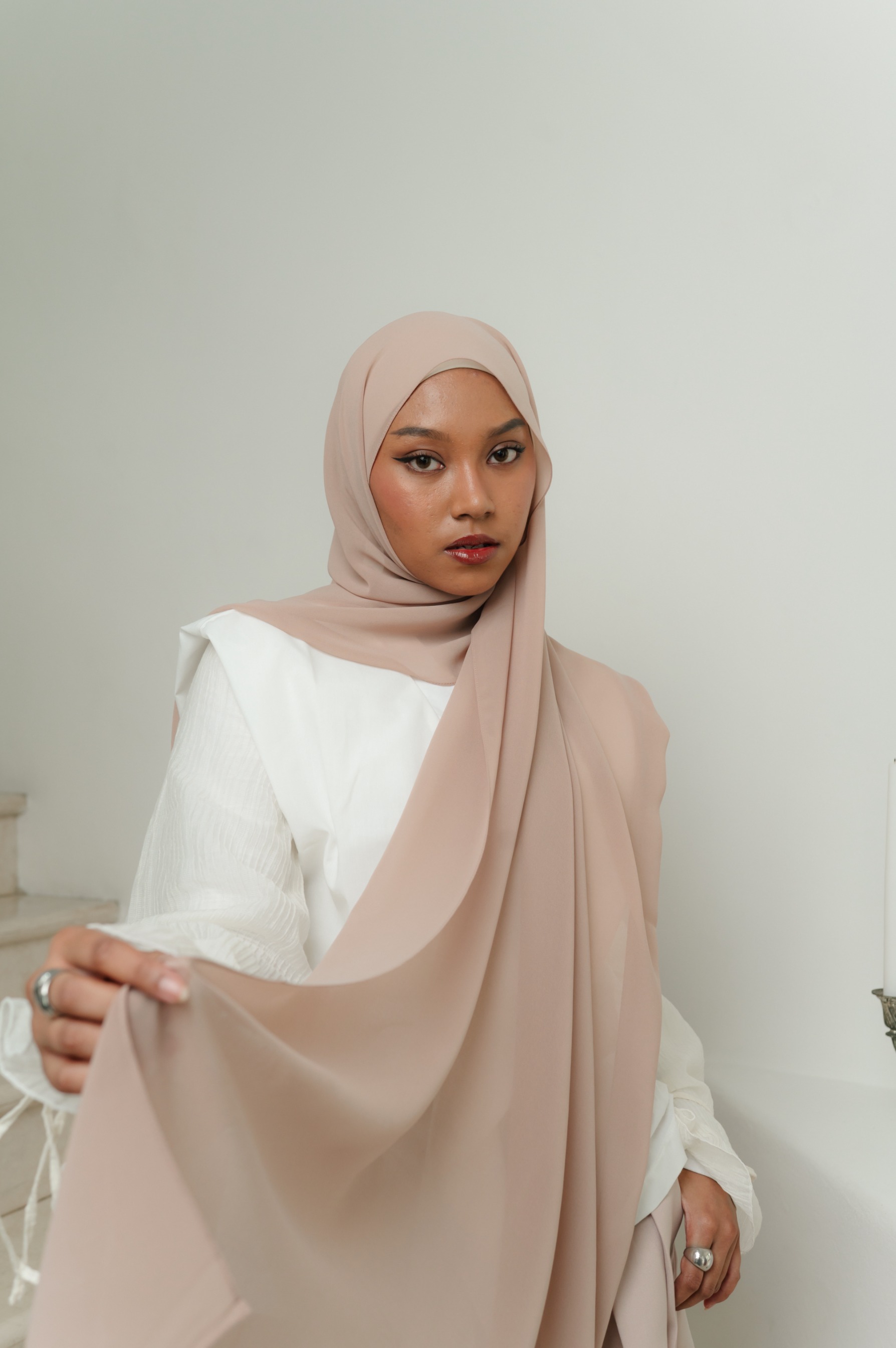 Fona Scarf Milk Tea | Pashmina Premium Light Chiffon