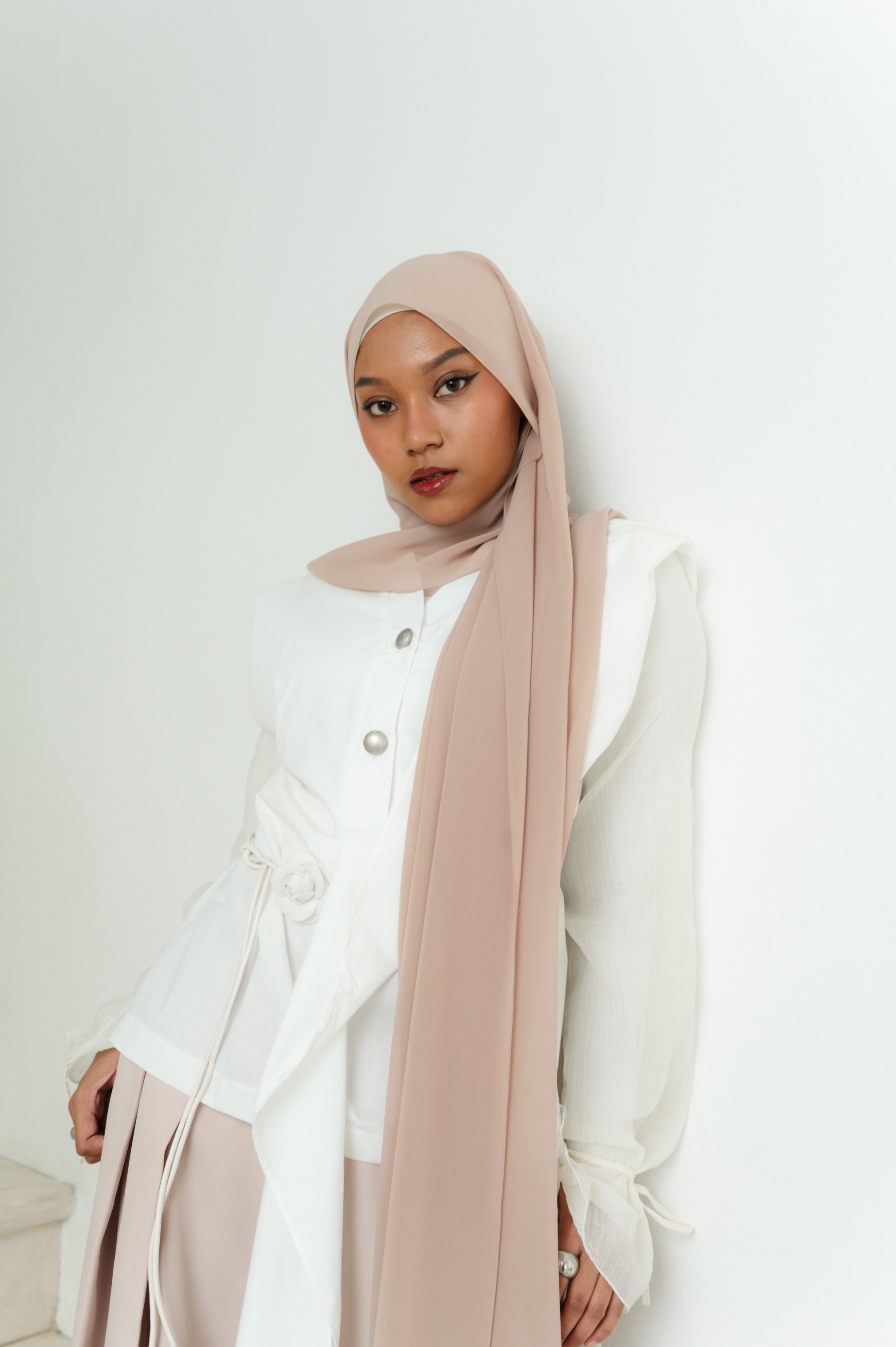Fona Scarf Milk Tea | Pashmina Premium Light Chiffon