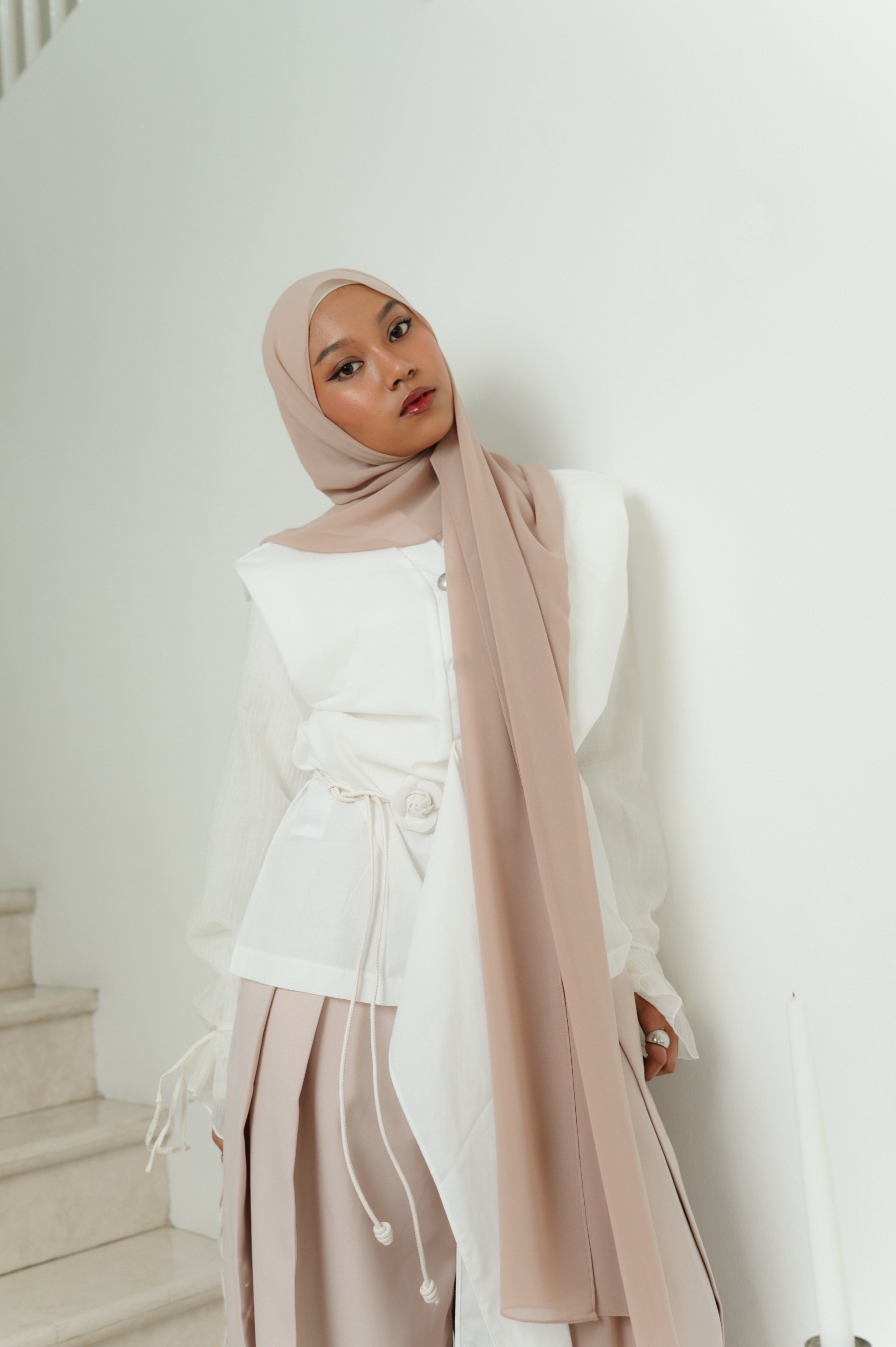 Fona Scarf Milk Tea | Pashmina Premium Light Chiffon