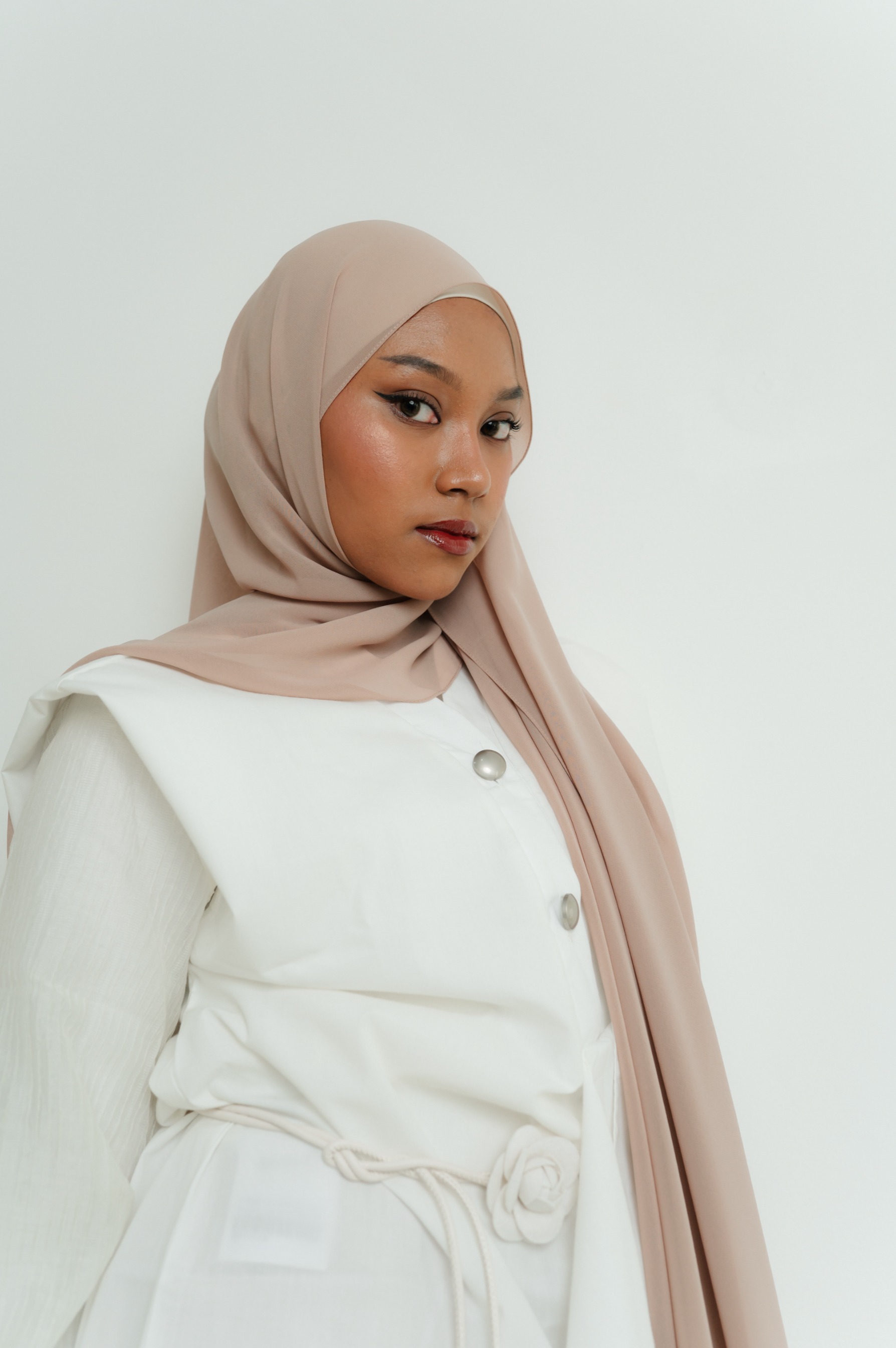 Fona Scarf Milk Tea | Pashmina Premium Light Chiffon