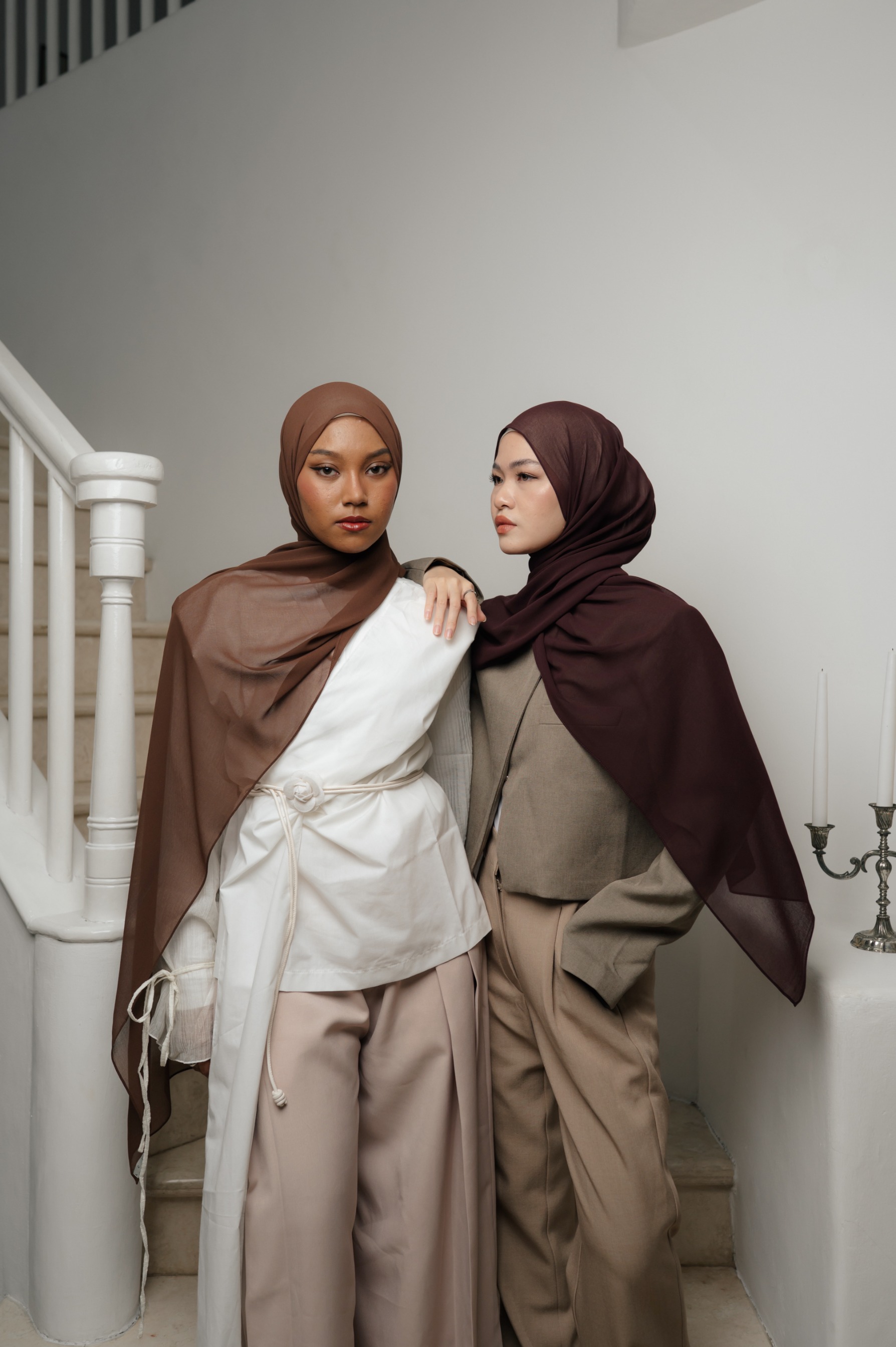 Fona Scarf Cocoa Brown | Pashmina Premium Light Chiffon