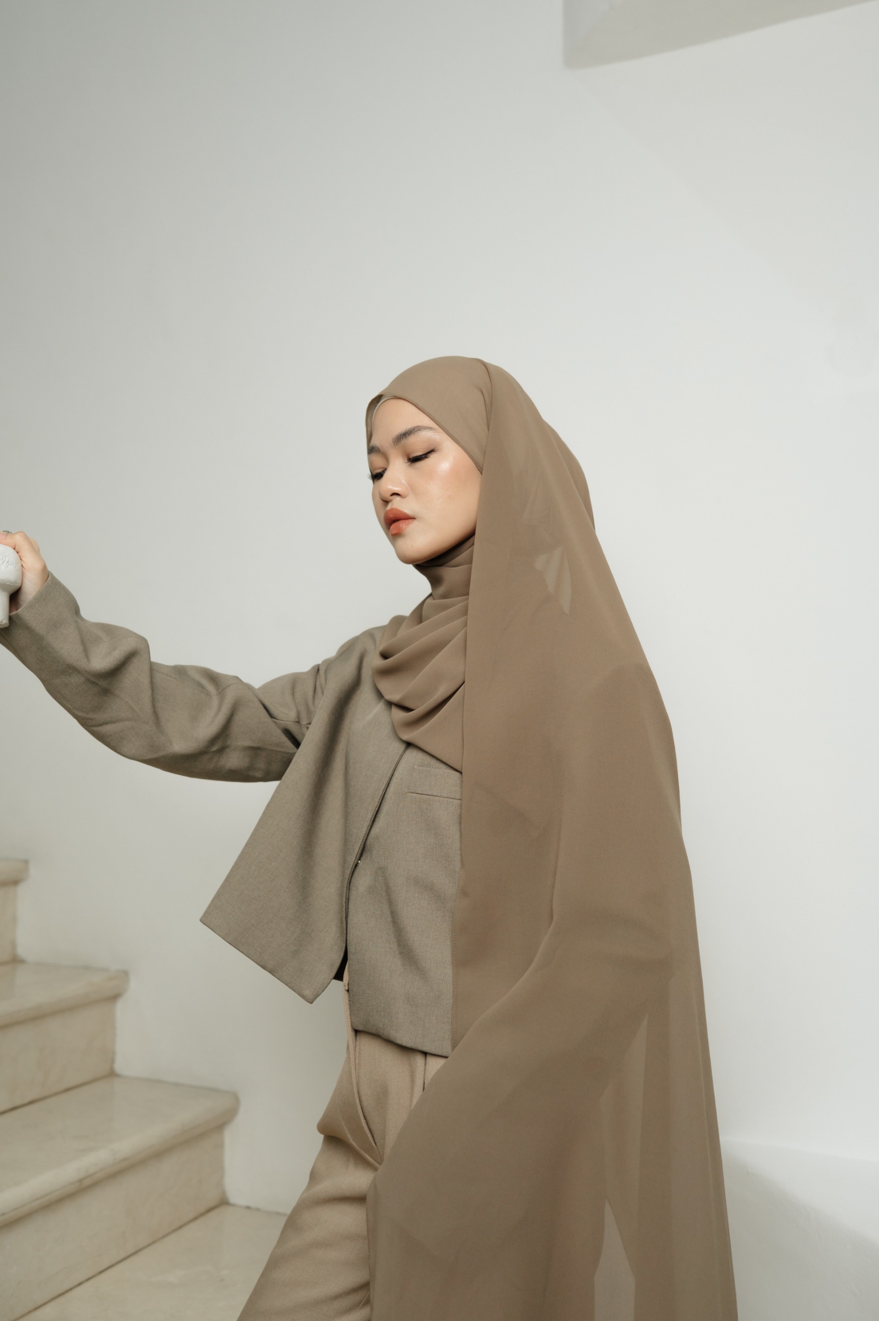 Fona Scarf Espresso | Pashmina Premium Light Chiffon