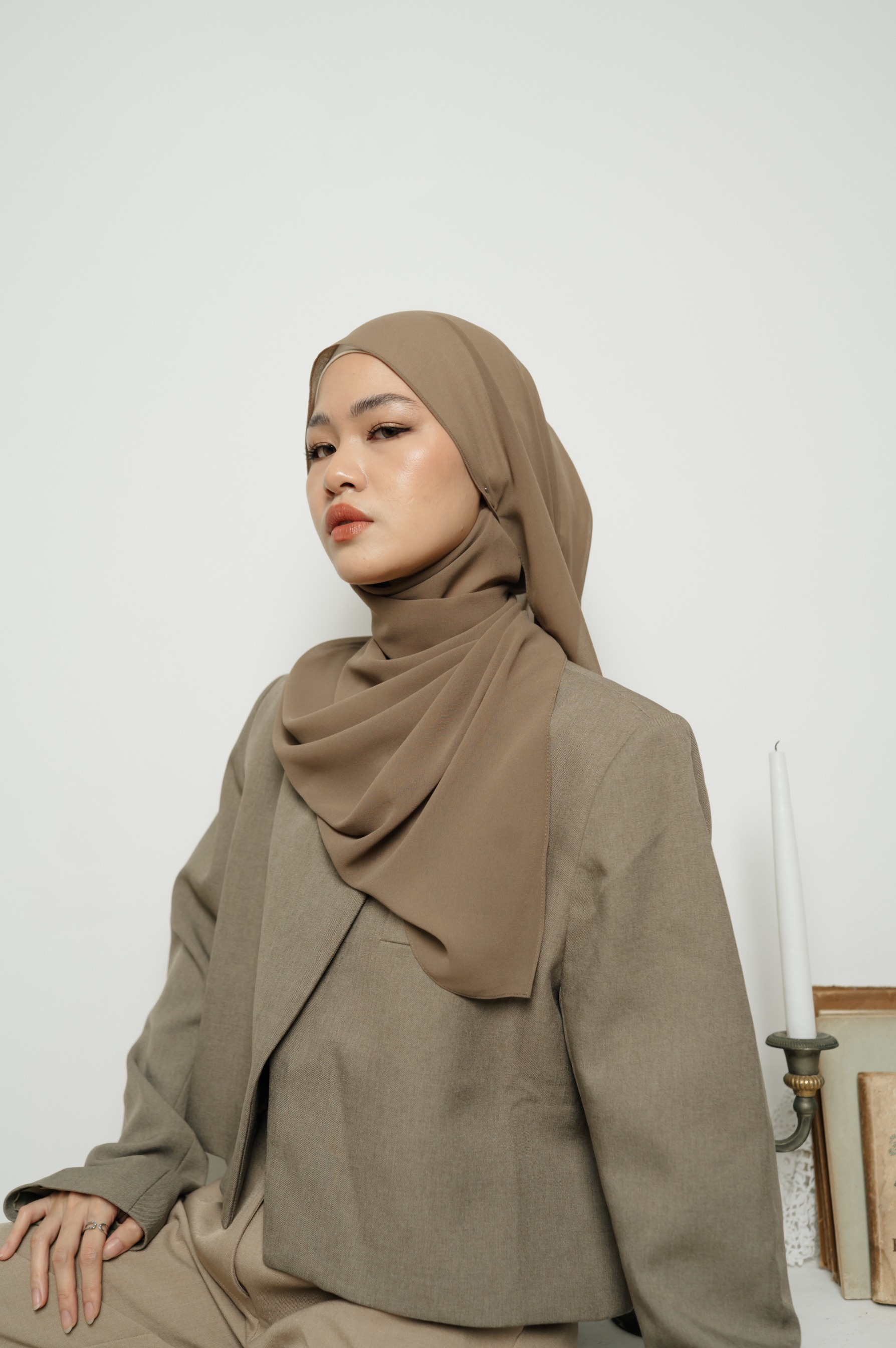Fona Scarf Espresso | Pashmina Premium Light Chiffon