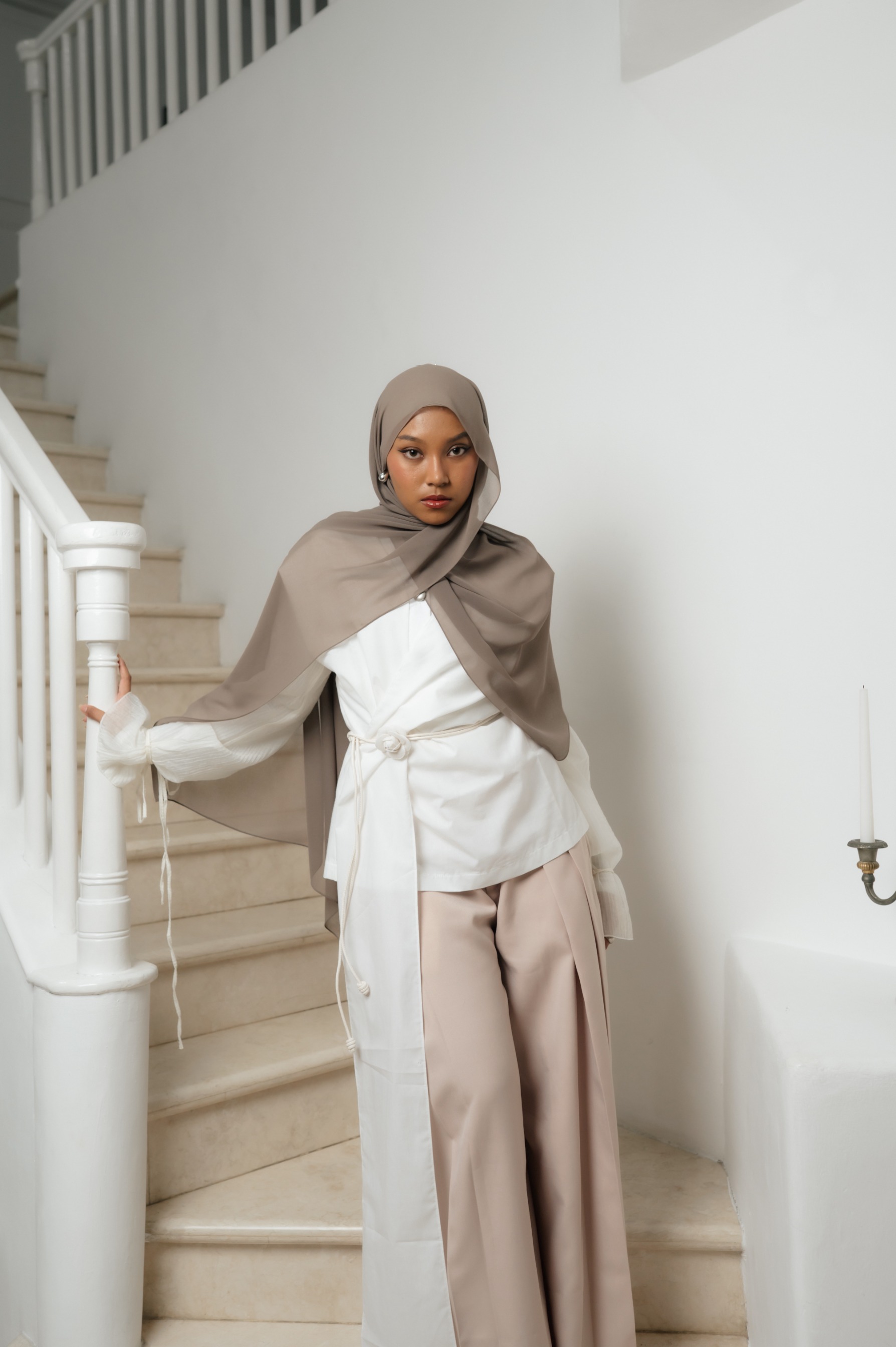 Fona Scarf Earl Grey | Pashmina Premium Light Chiffon