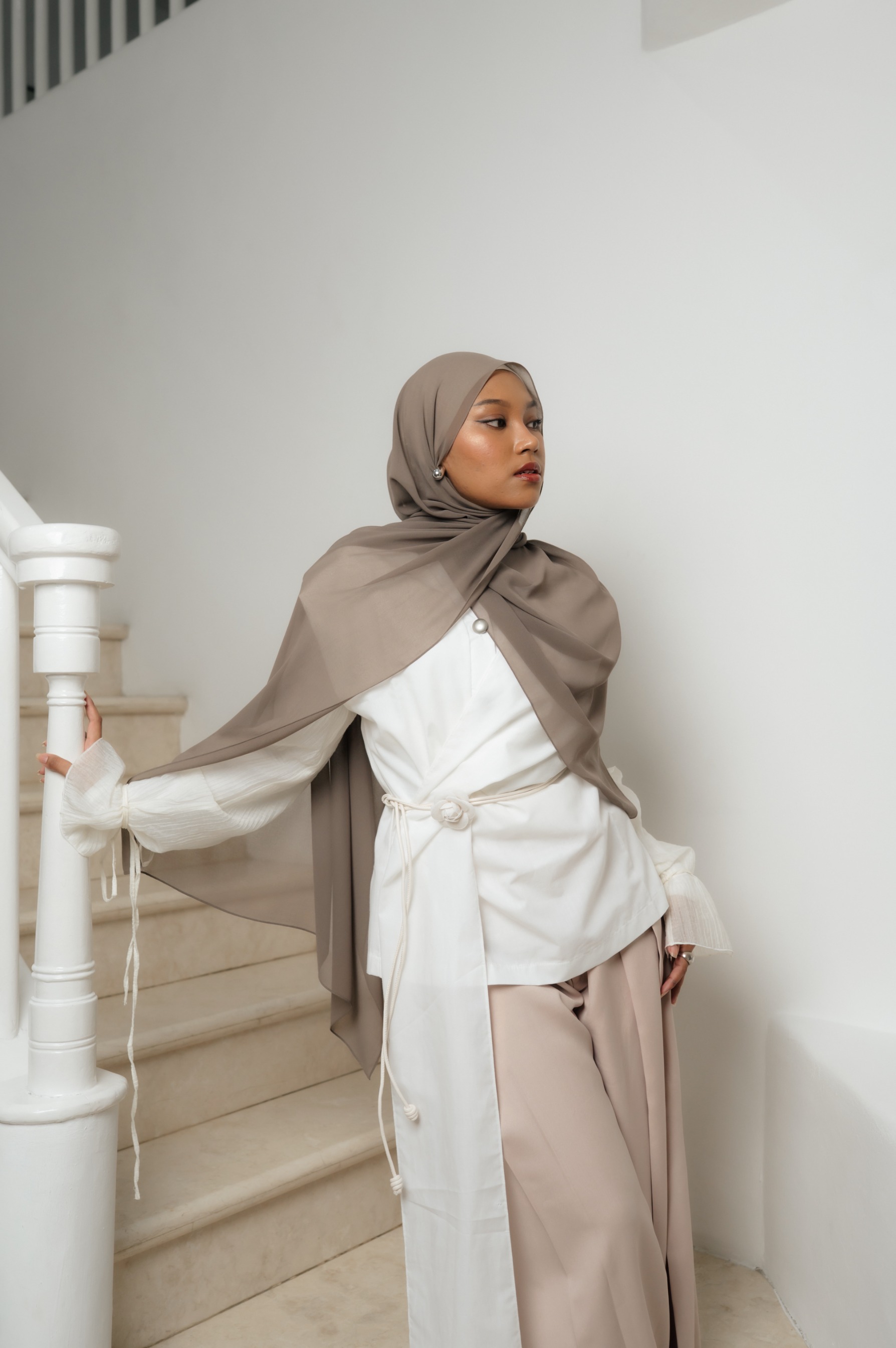 Fona Scarf Earl Grey | Pashmina Premium Light Chiffon