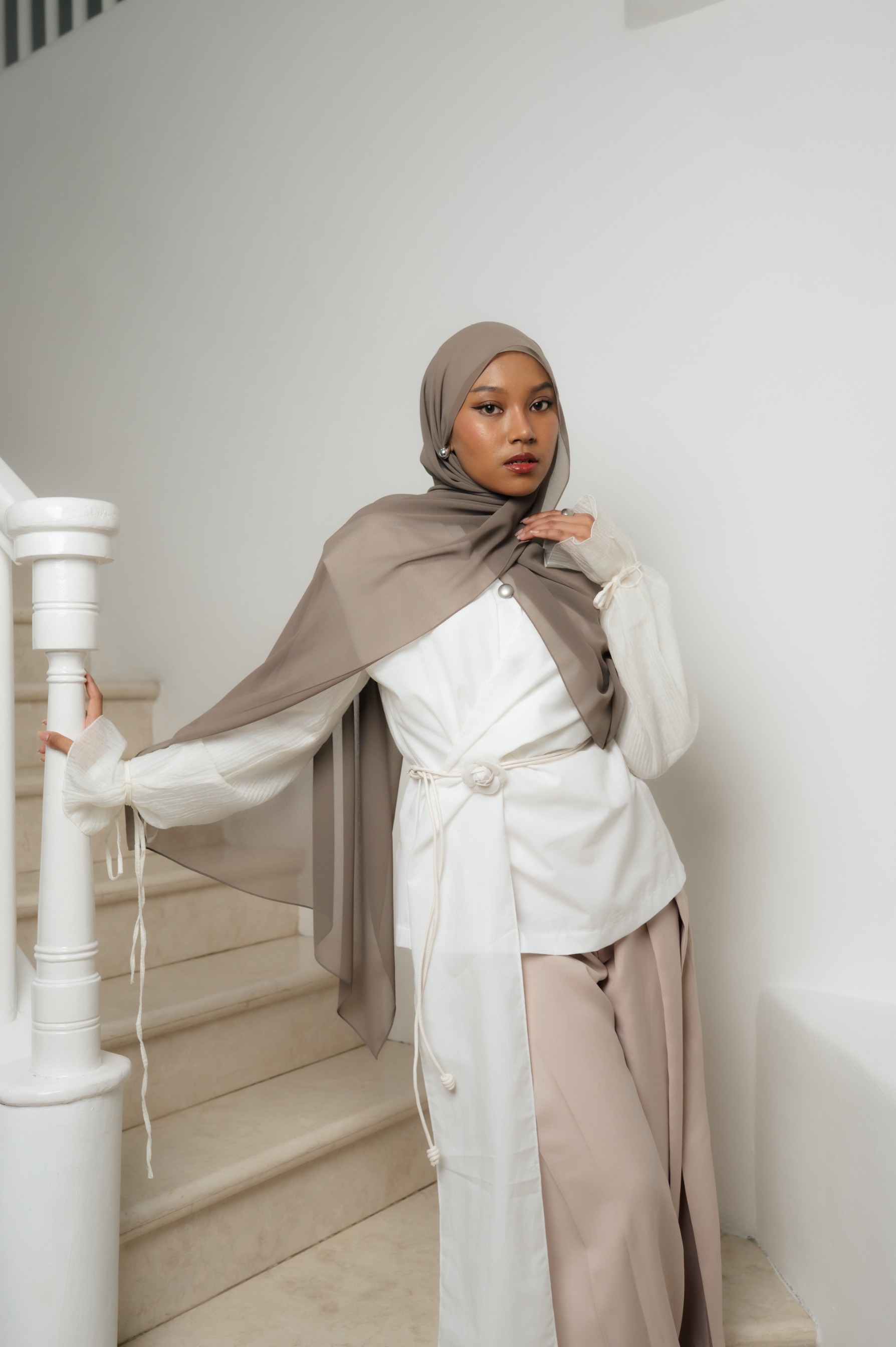 Fona Scarf Earl Grey | Pashmina Premium Light Chiffon