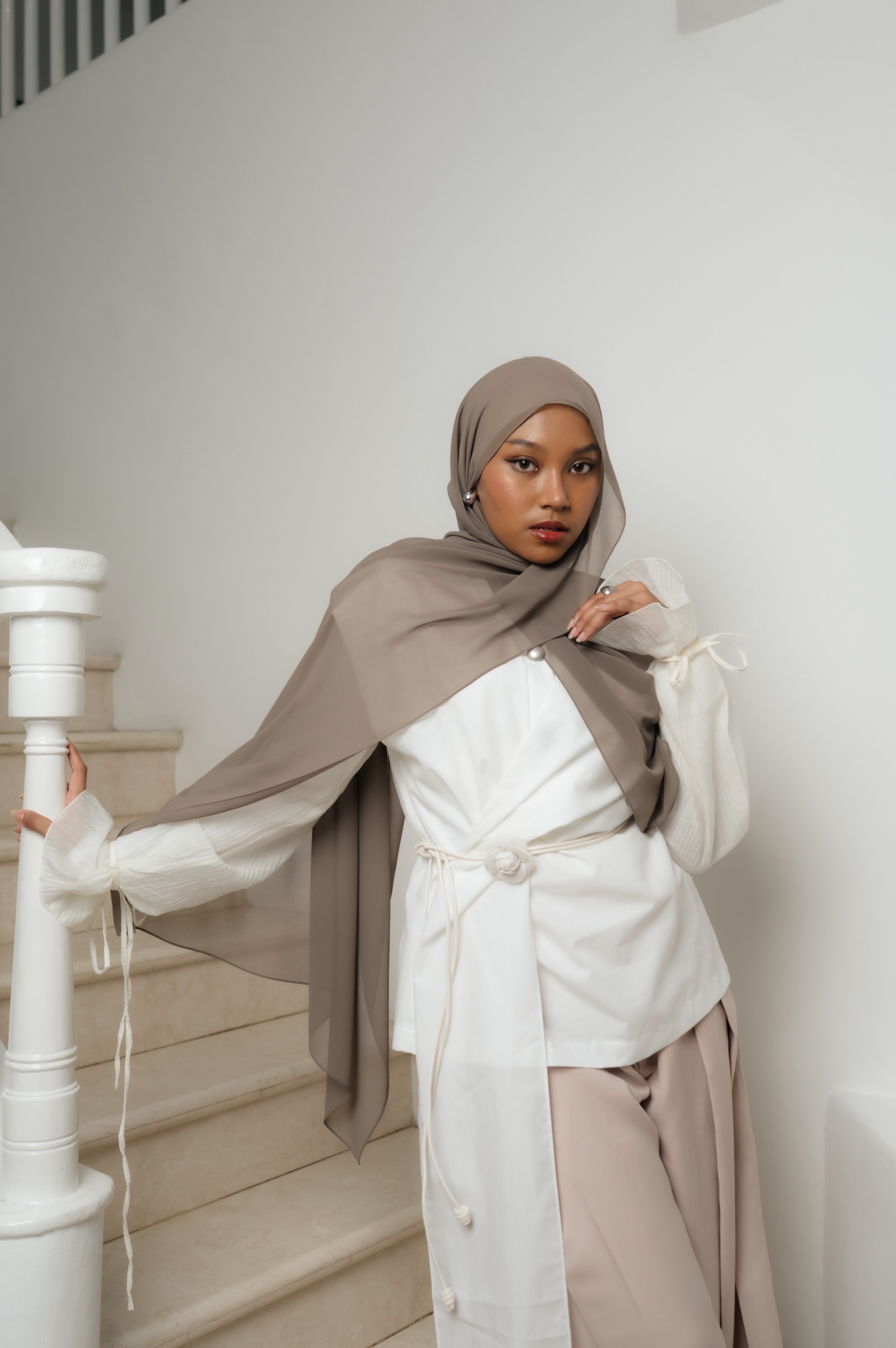 Fona Scarf Earl Grey | Pashmina Premium Light Chiffon