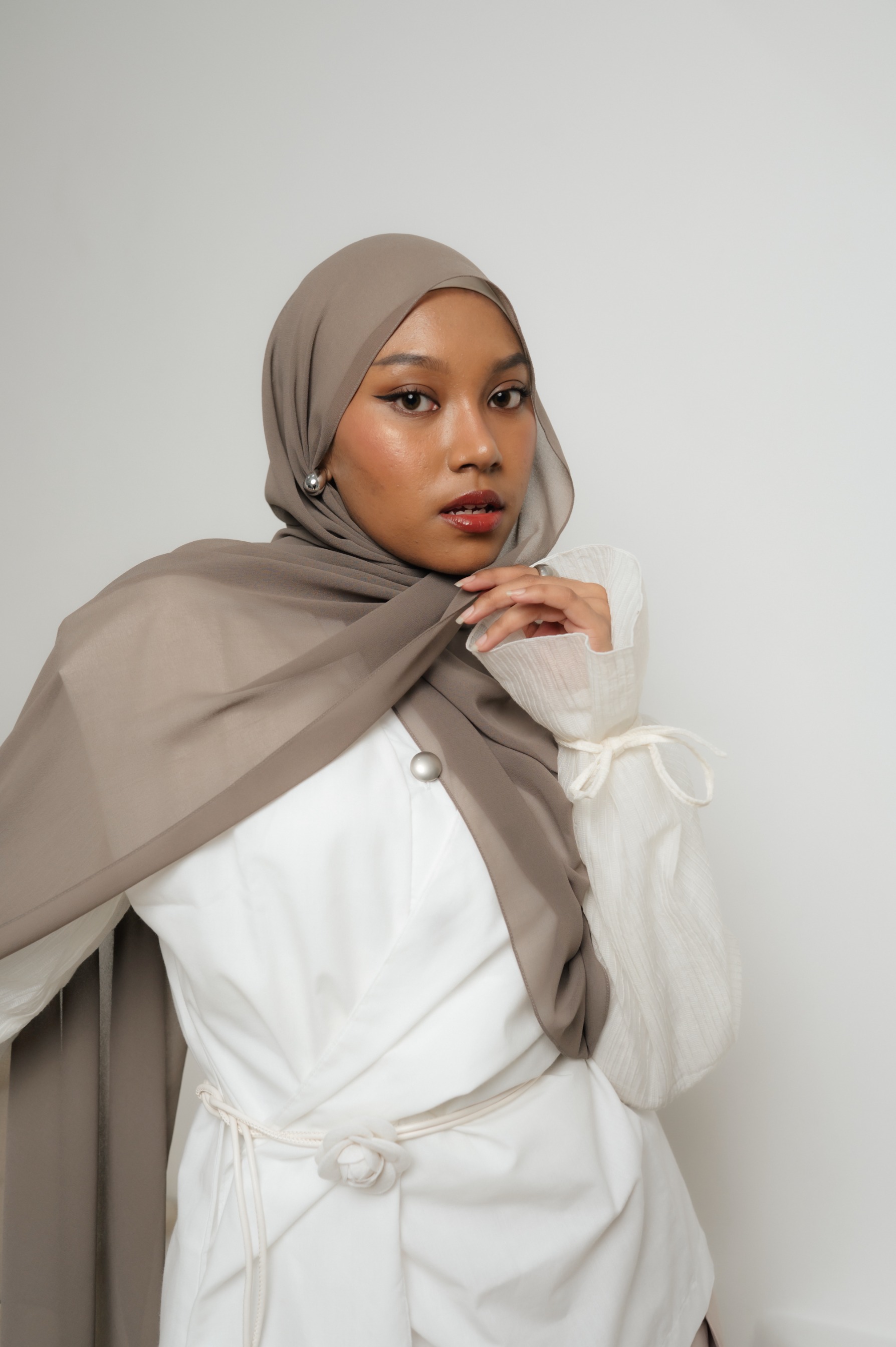 Fona Scarf Earl Grey | Pashmina Premium Light Chiffon