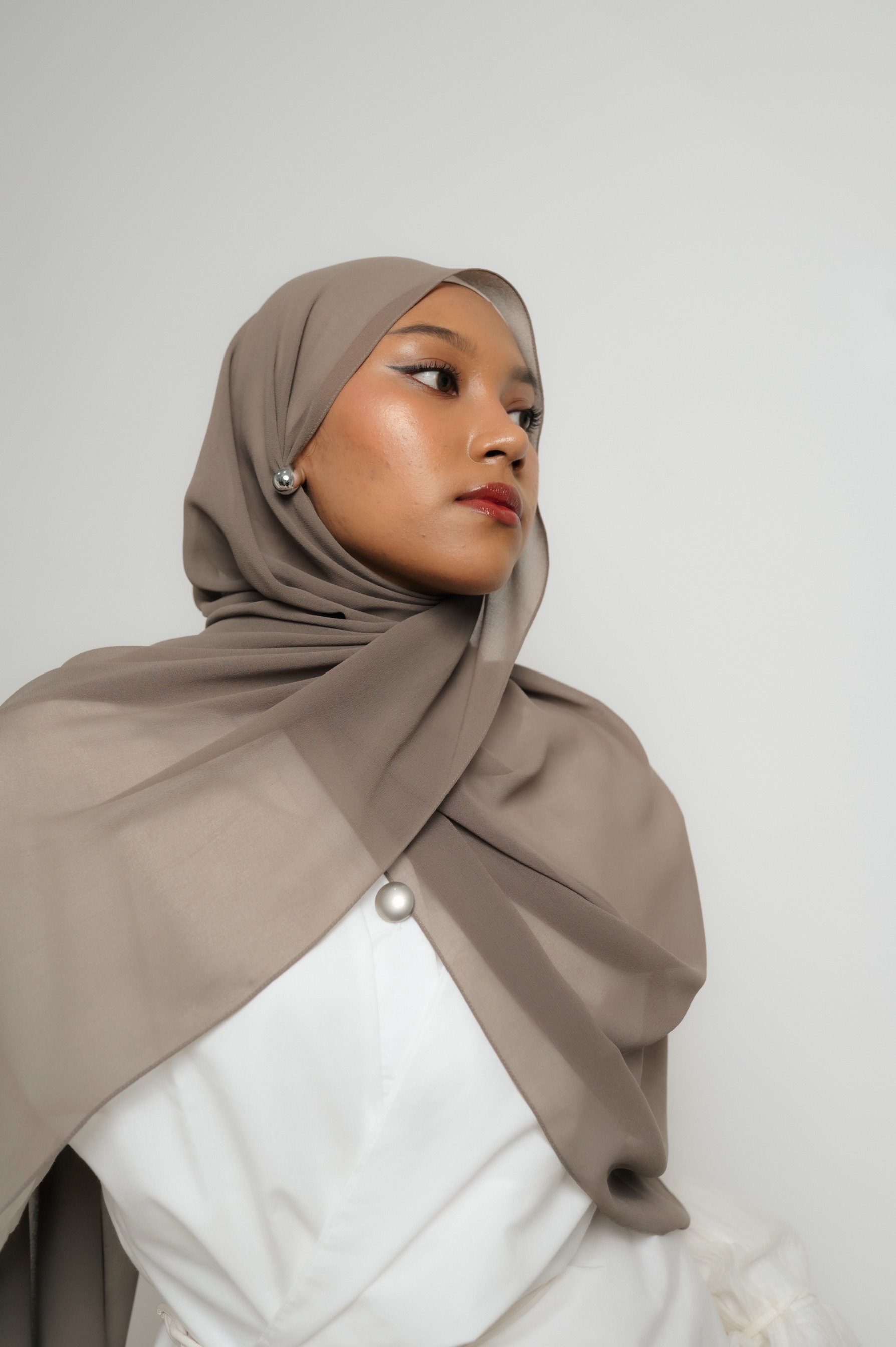 Fona Scarf Earl Grey | Pashmina Premium Light Chiffon