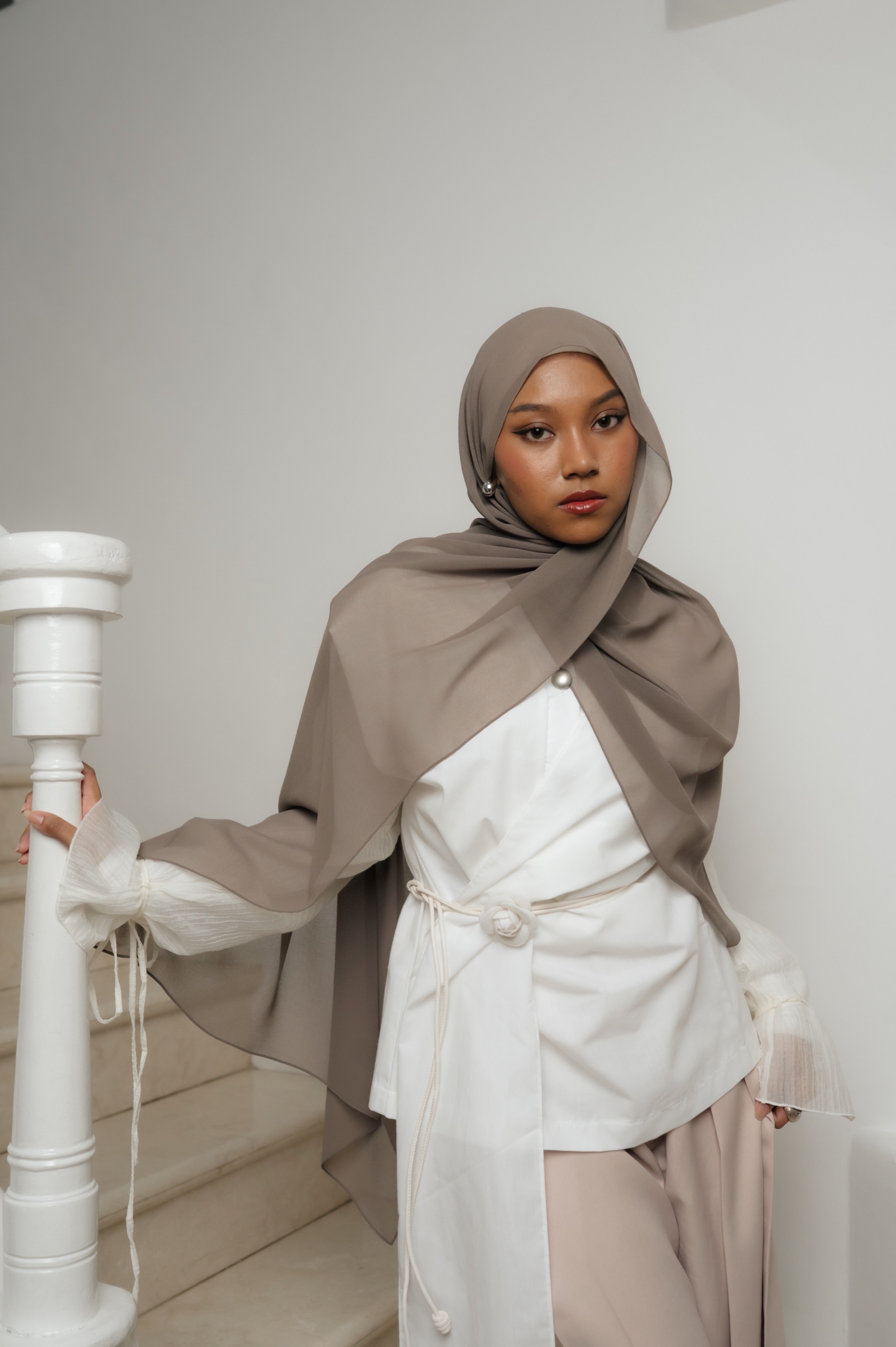 Fona Scarf Earl Grey | Pashmina Premium Light Chiffon