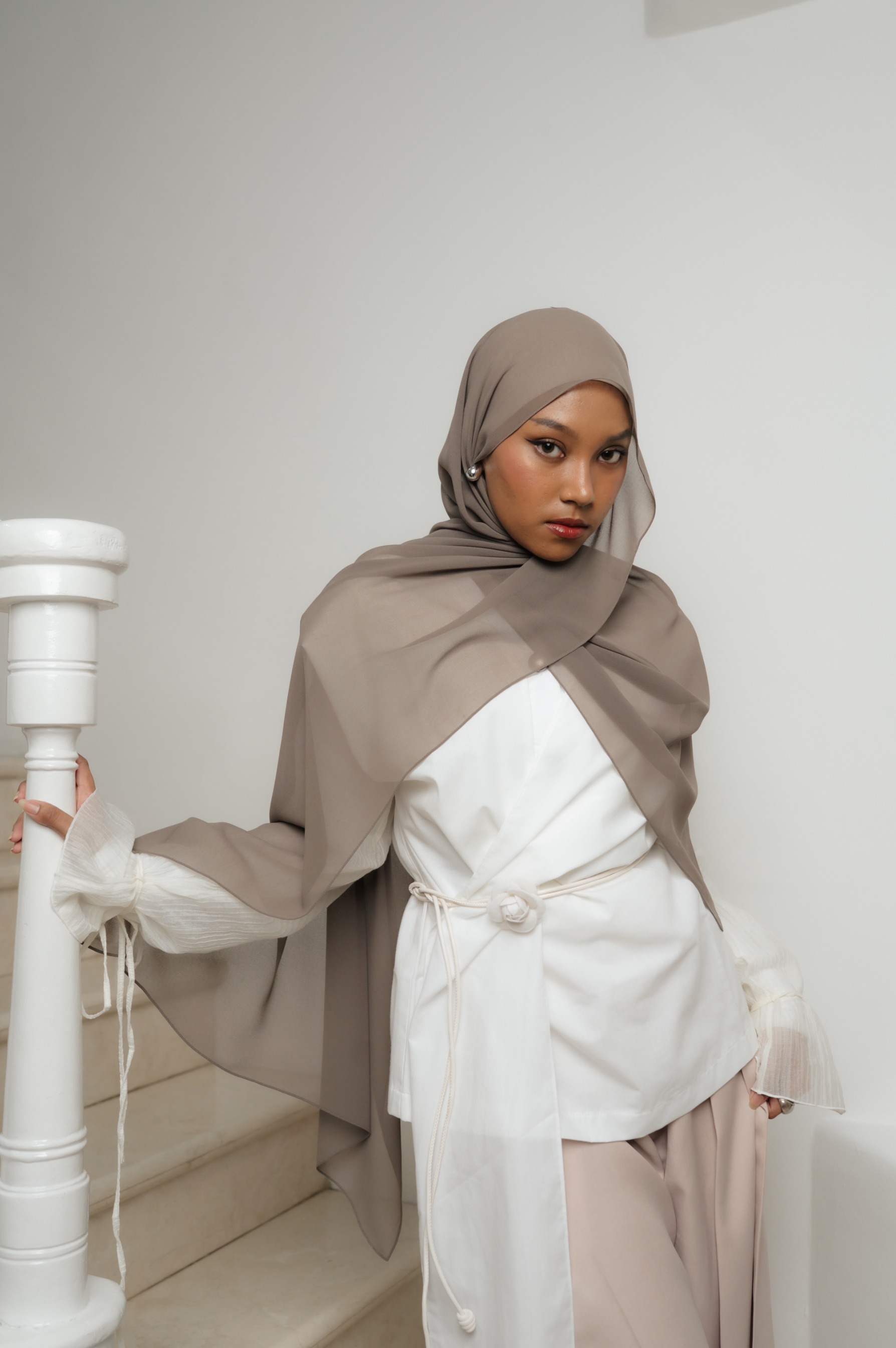 Fona Scarf Earl Grey | Pashmina Premium Light Chiffon