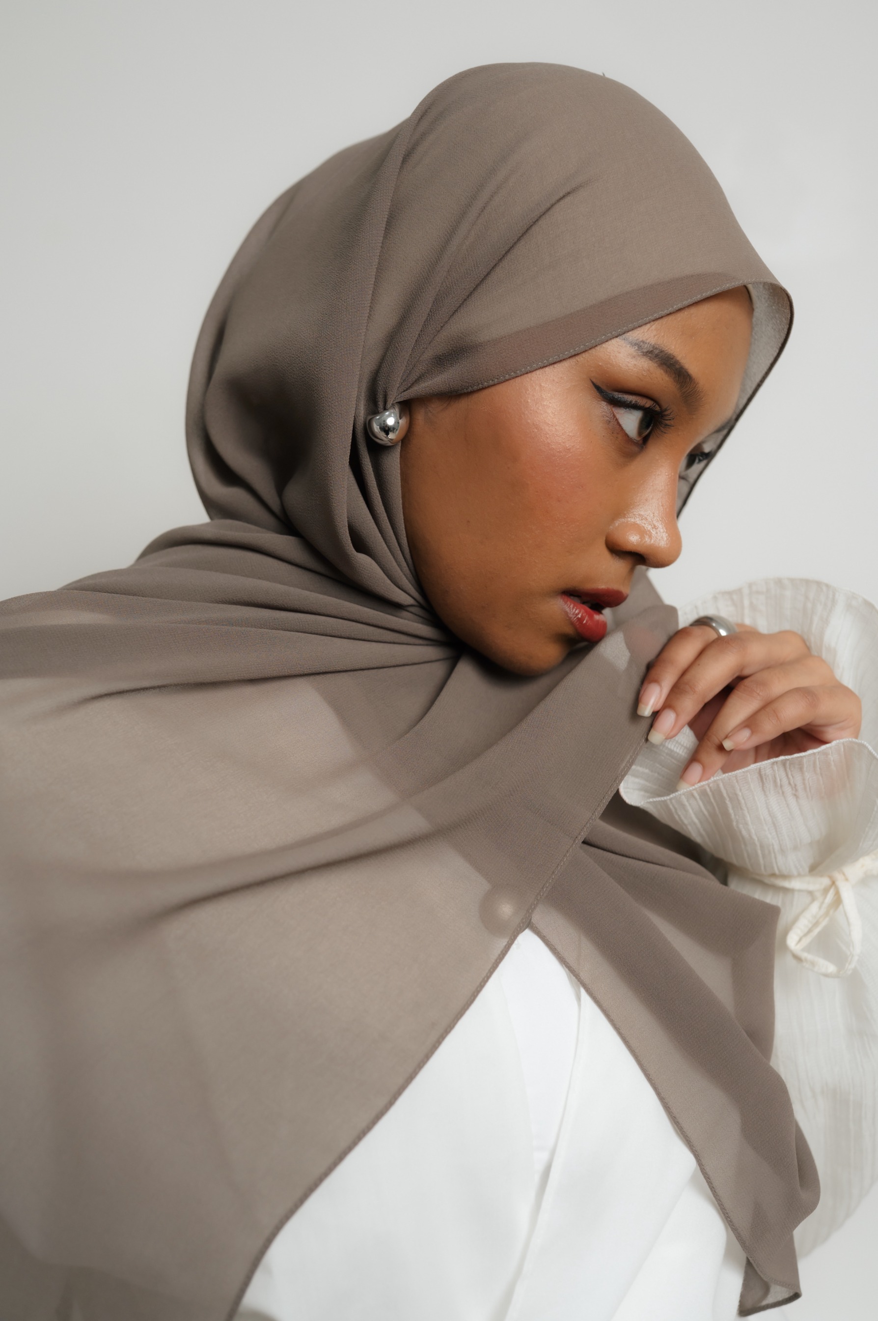 Fona Scarf Earl Grey | Pashmina Premium Light Chiffon