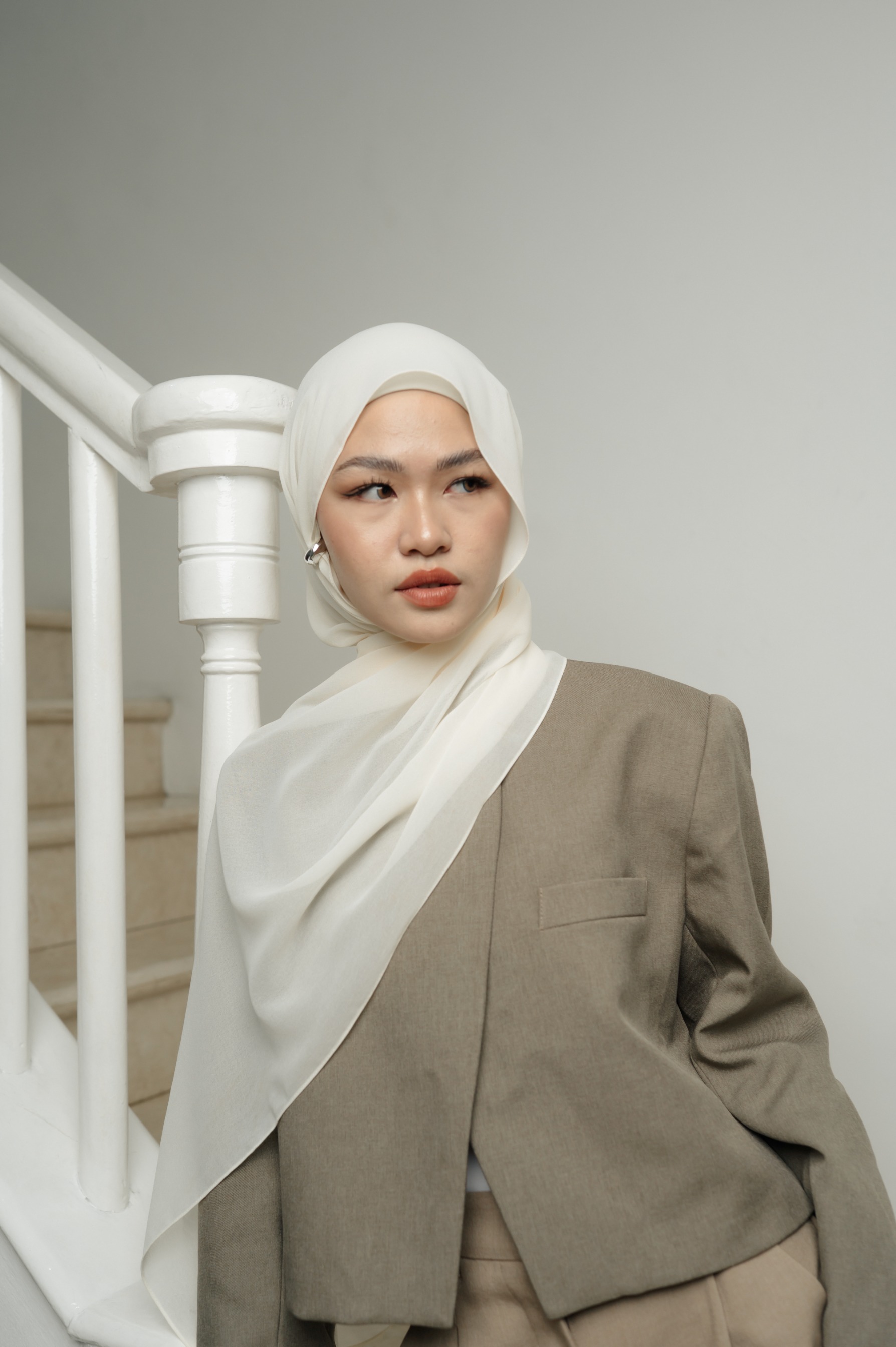 Fona Scarf Cloud Cream | Pashmina Premium Light Chiffon
