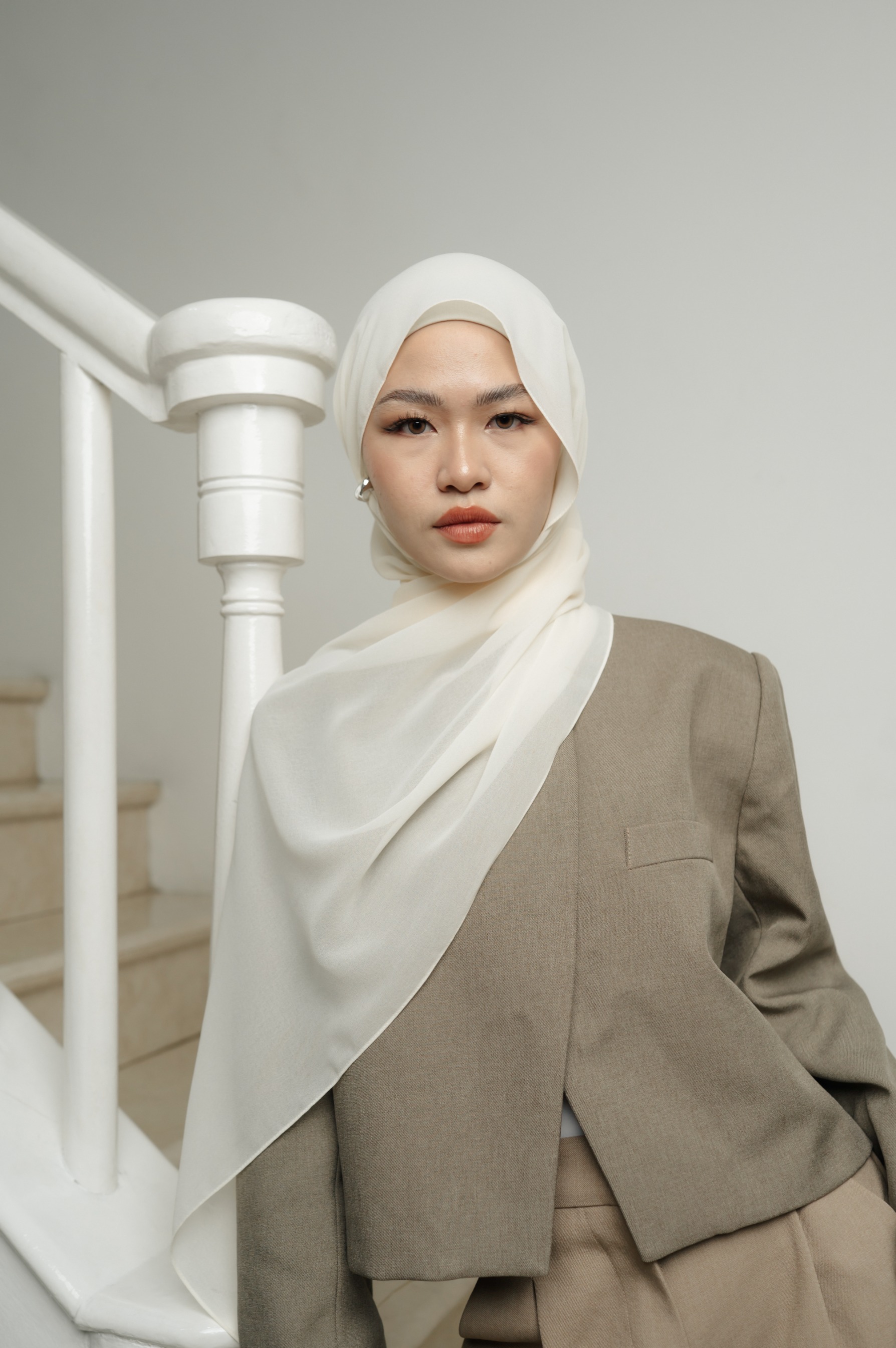 Fona Scarf Cloud Cream | Pashmina Premium Light Chiffon