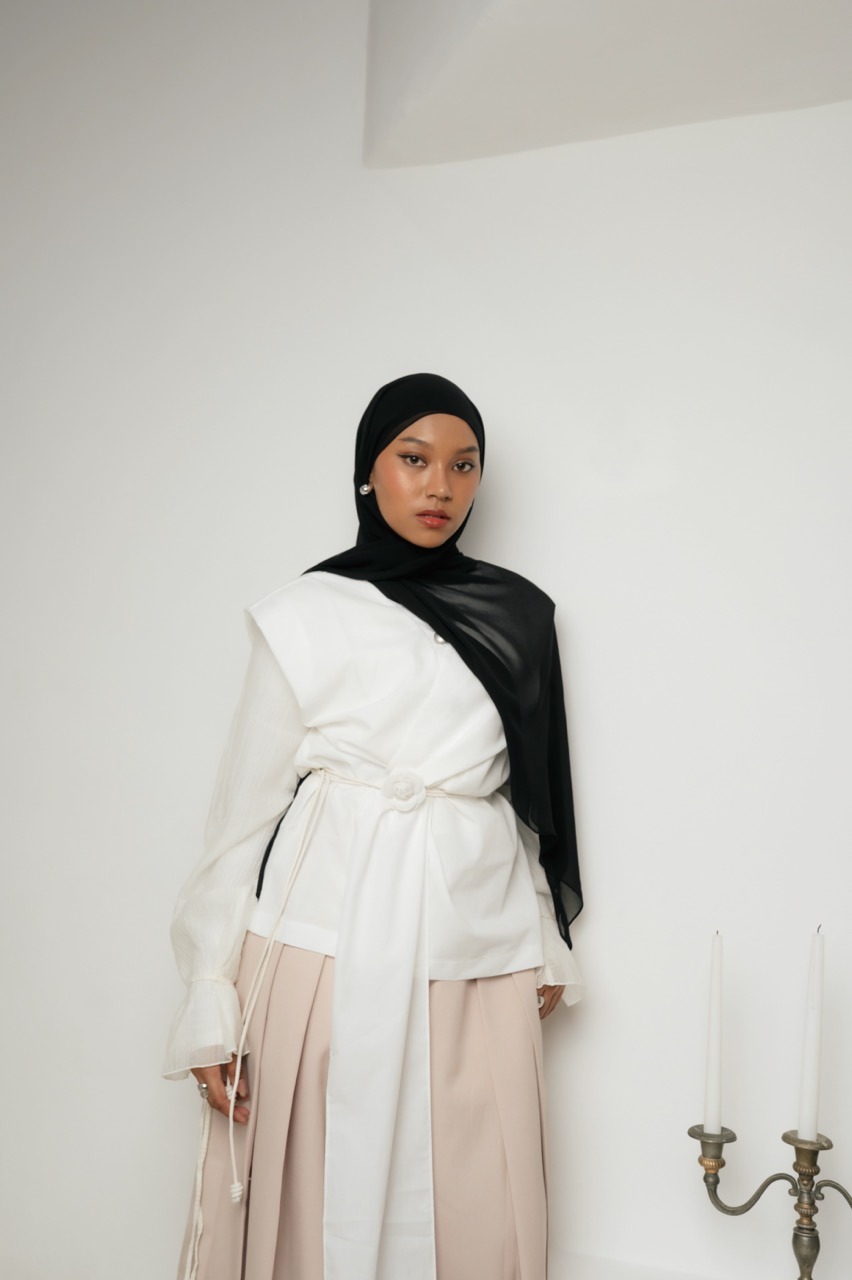 Fona Scarf Black Bean | Pashmina Premium Light Chiffon