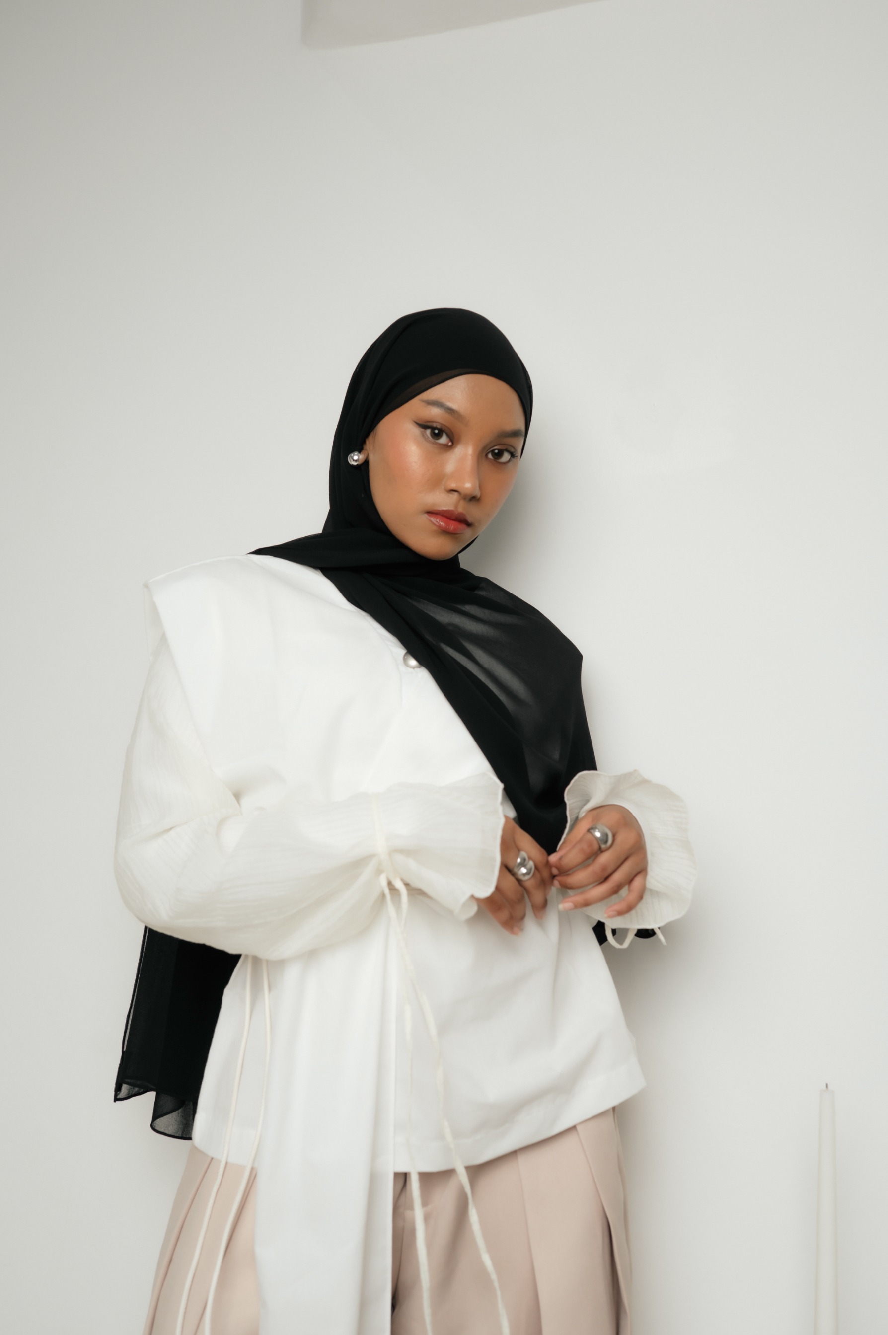 Fona Scarf Black Bean | Pashmina Premium Light Chiffon