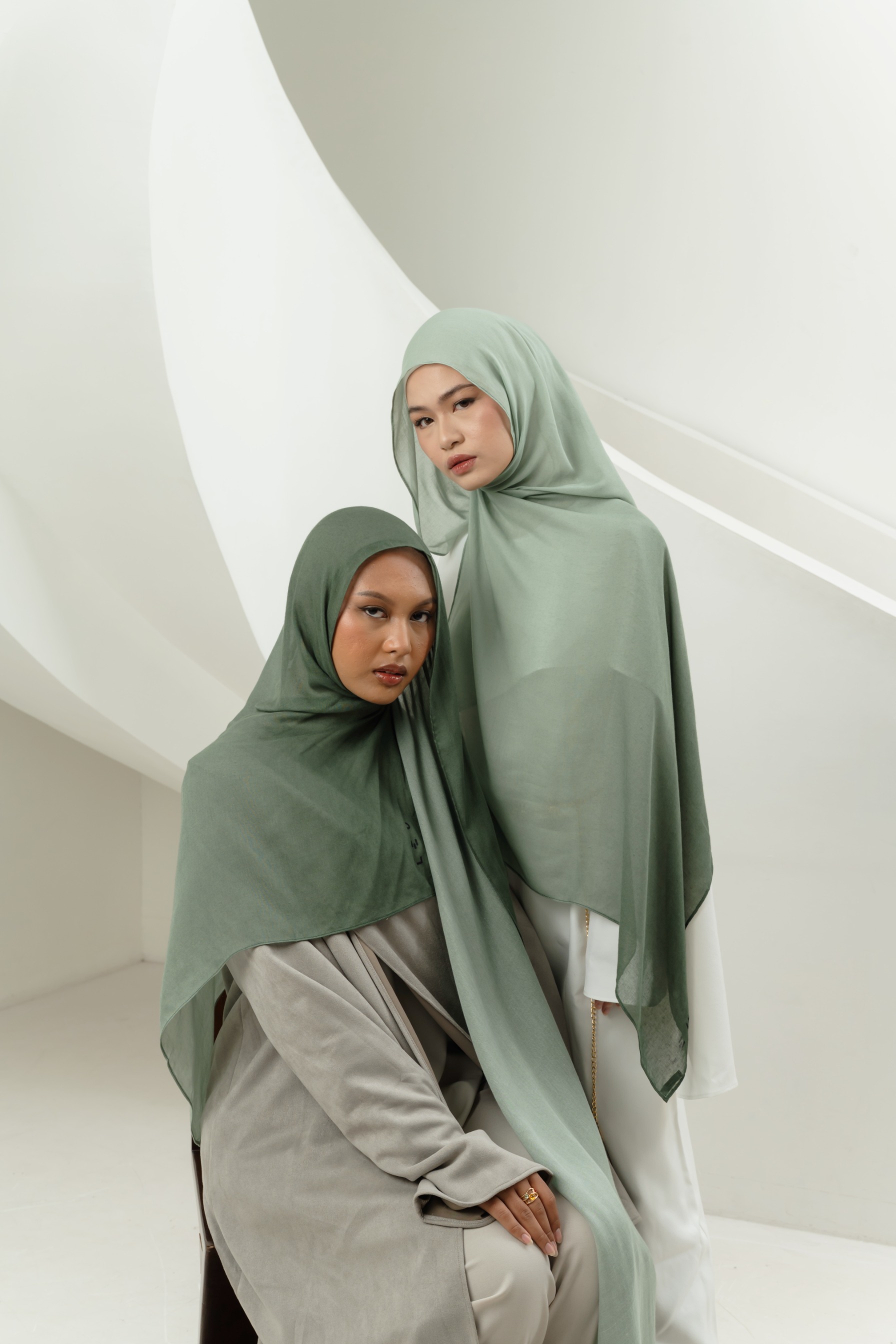 Omna Scarf Mineral Olive | Pashmina Printed Modals