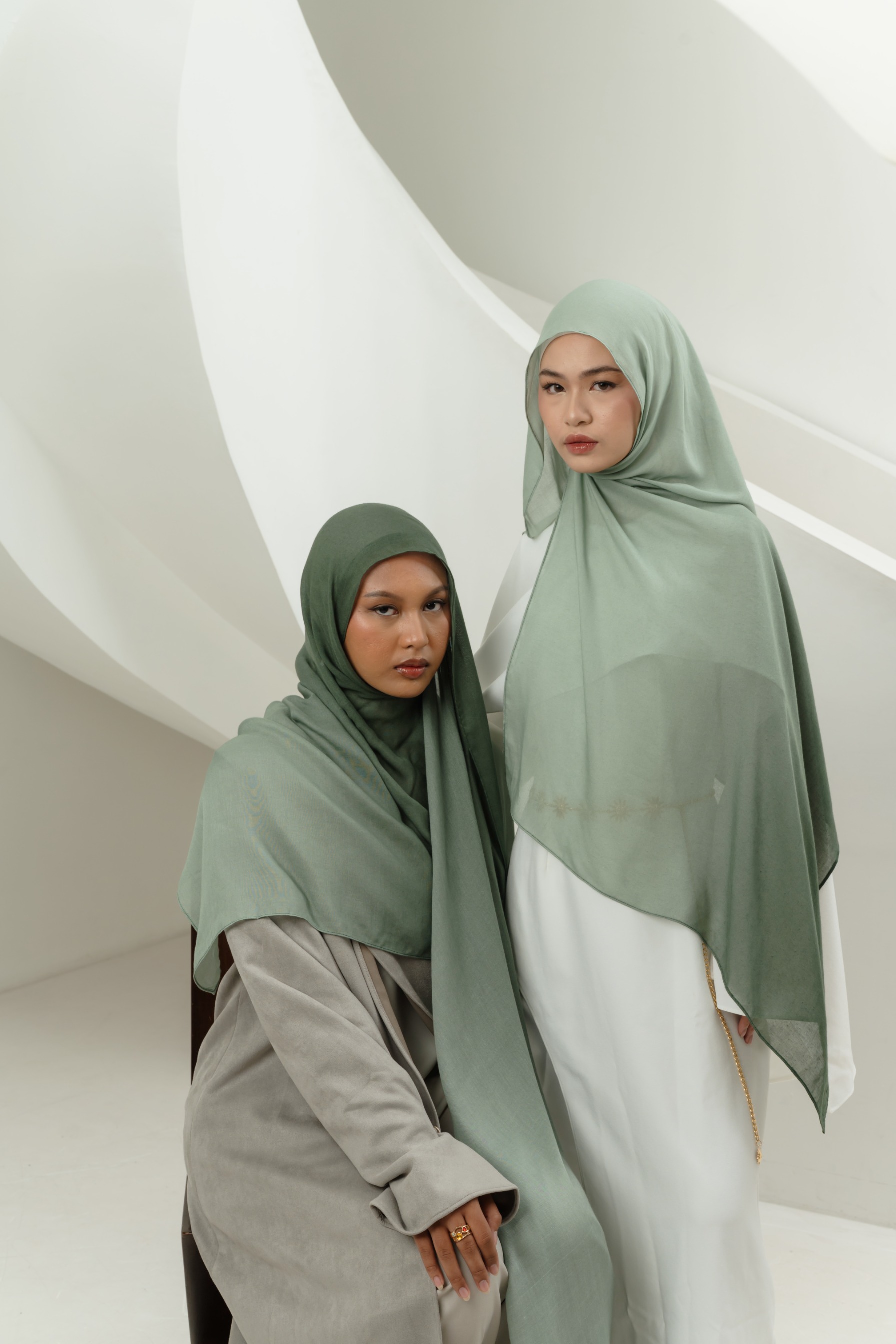 Omna Scarf Mineral Olive | Pashmina Printed Modals