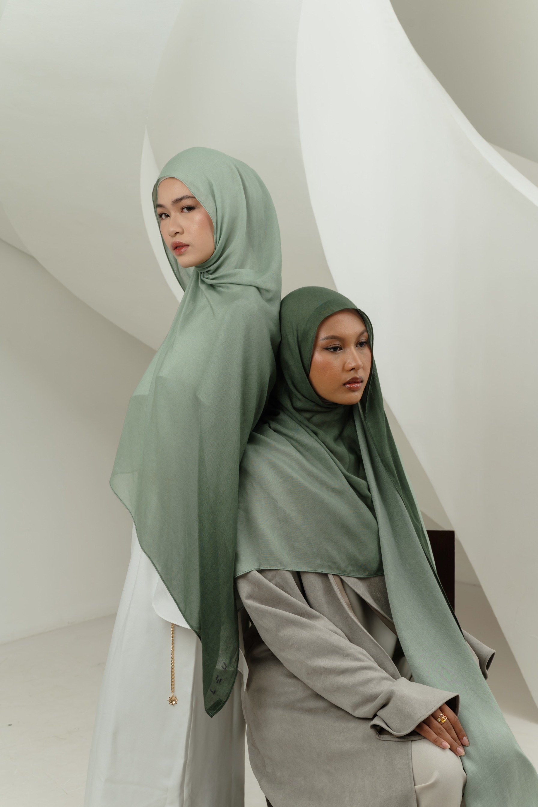 Omna Scarf Mineral Olive | Pashmina Printed Modals