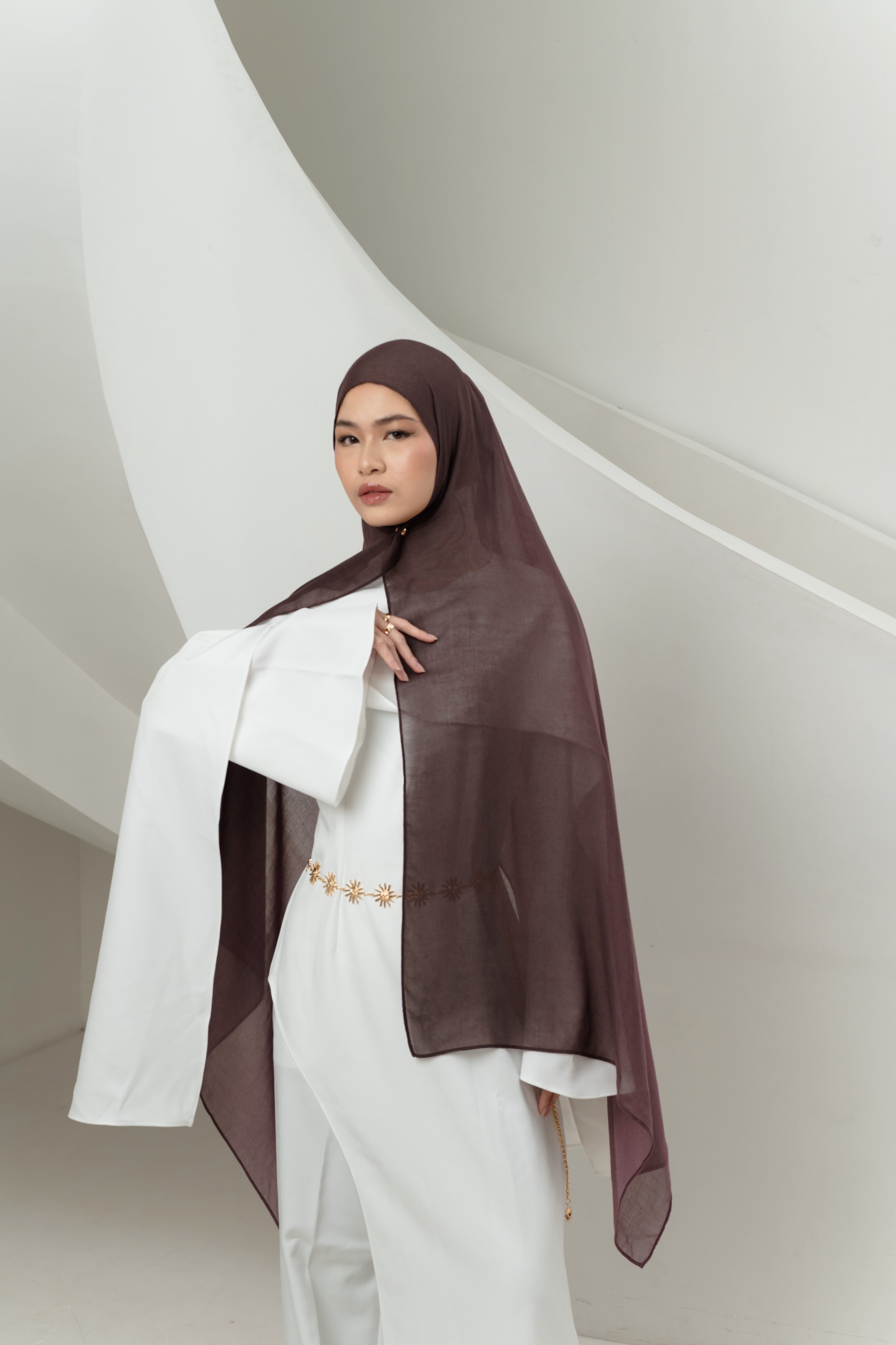 Omna Scarf Midnight Plum | Pashmina Printed Modals