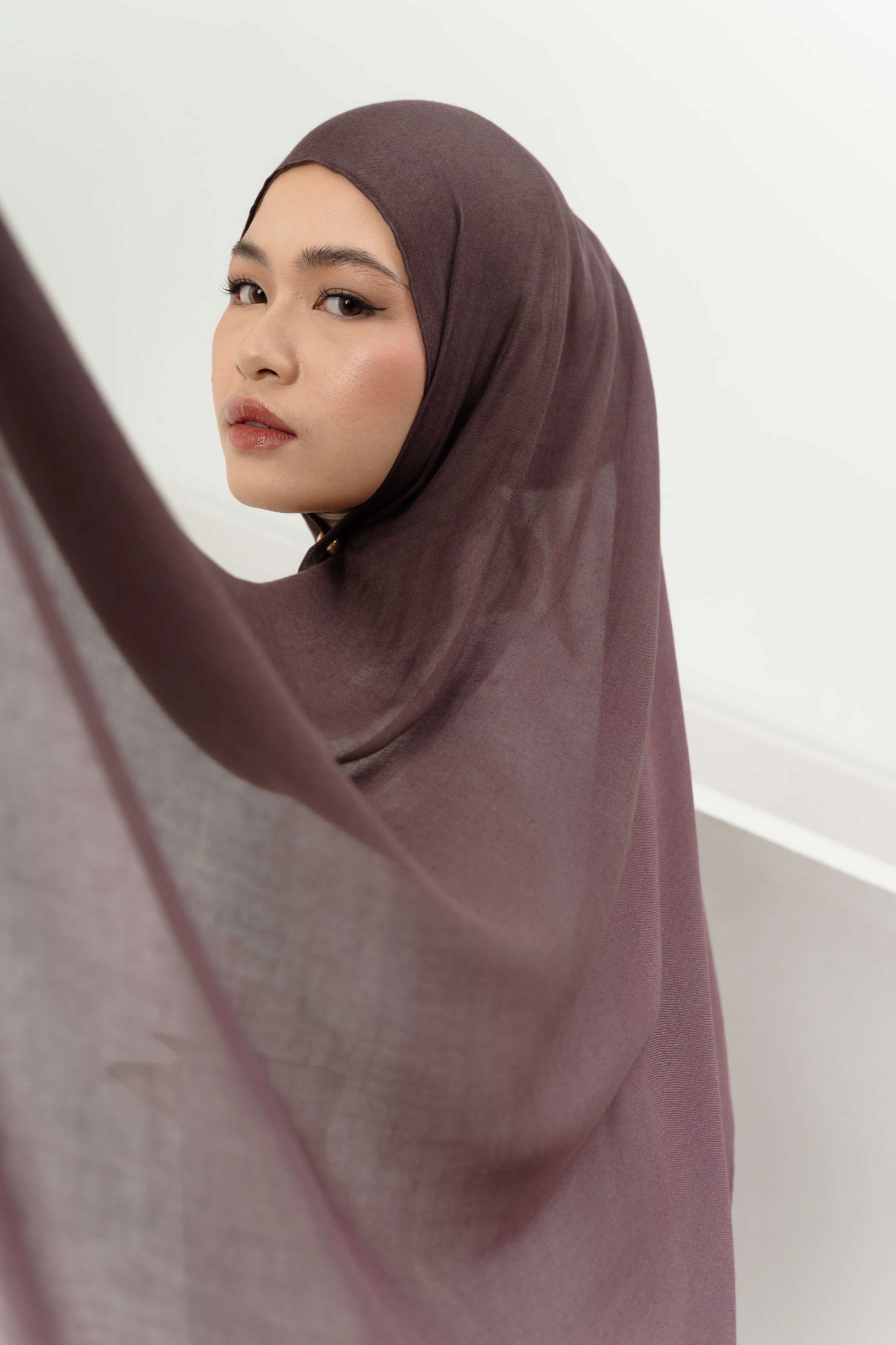 Omna Scarf Midnight Plum | Pashmina Printed Modals