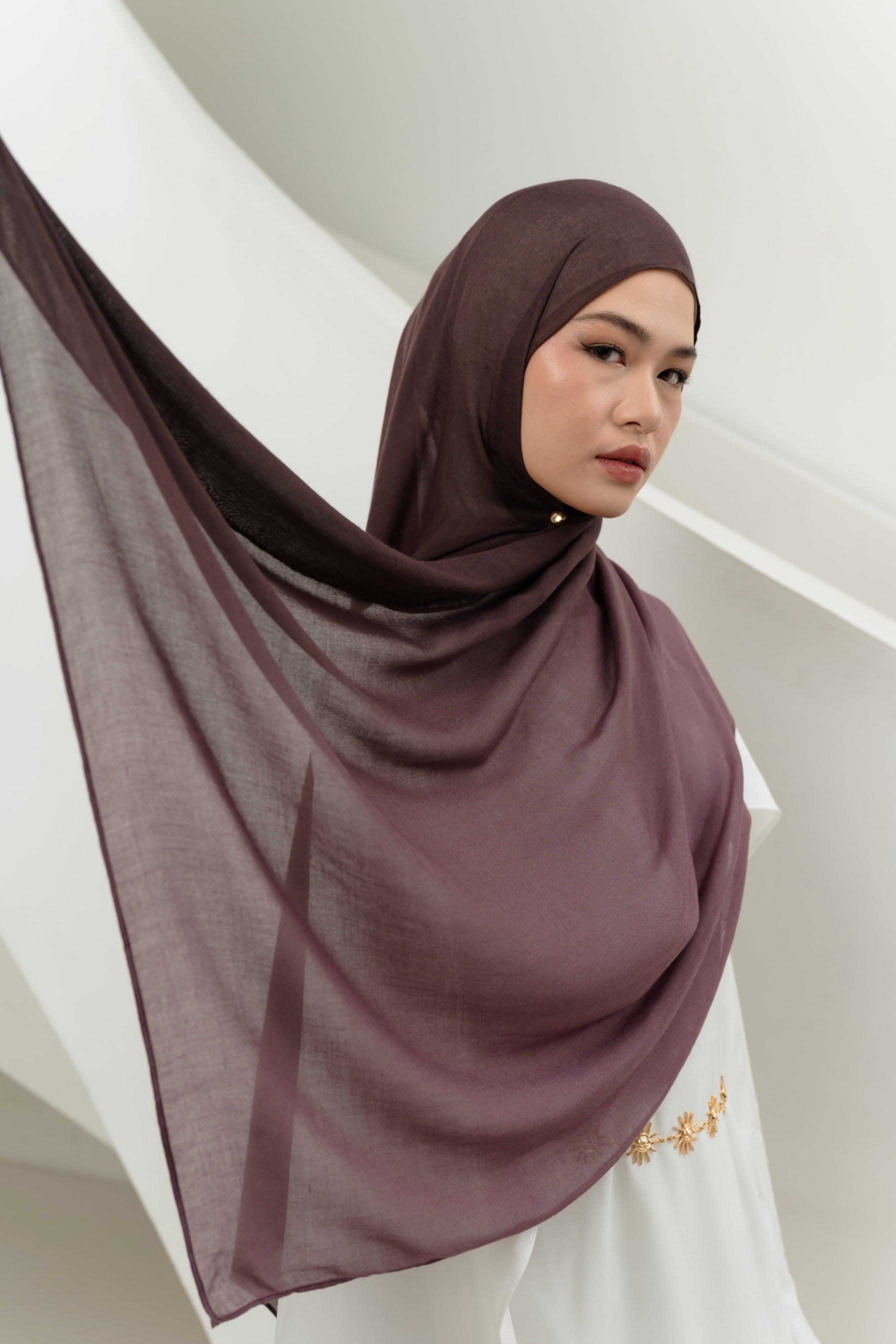 Omna Scarf Midnight Plum | Pashmina Printed Modals