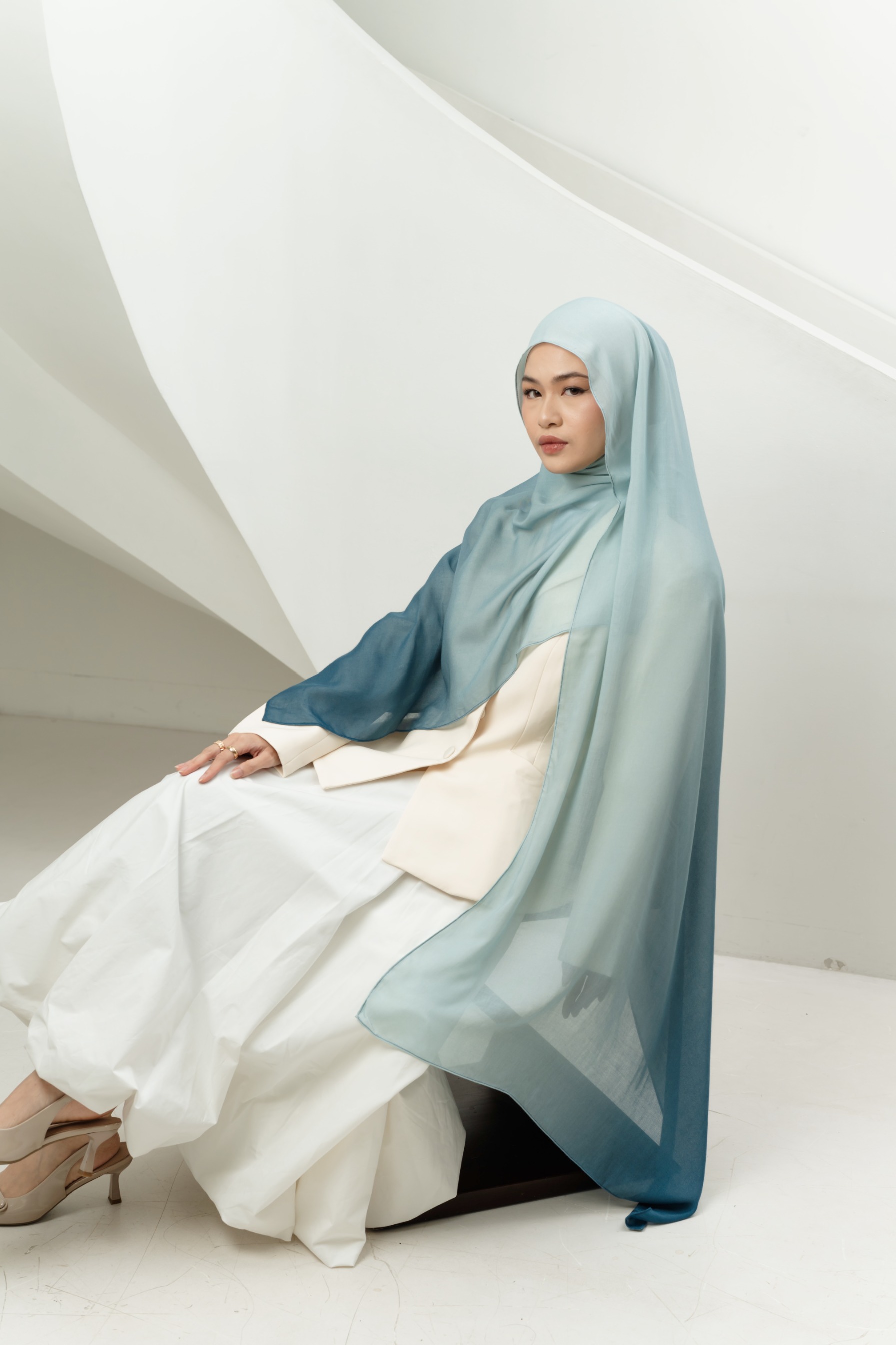Omna Scarf Ocean Waves | Pashmina Printed Modals