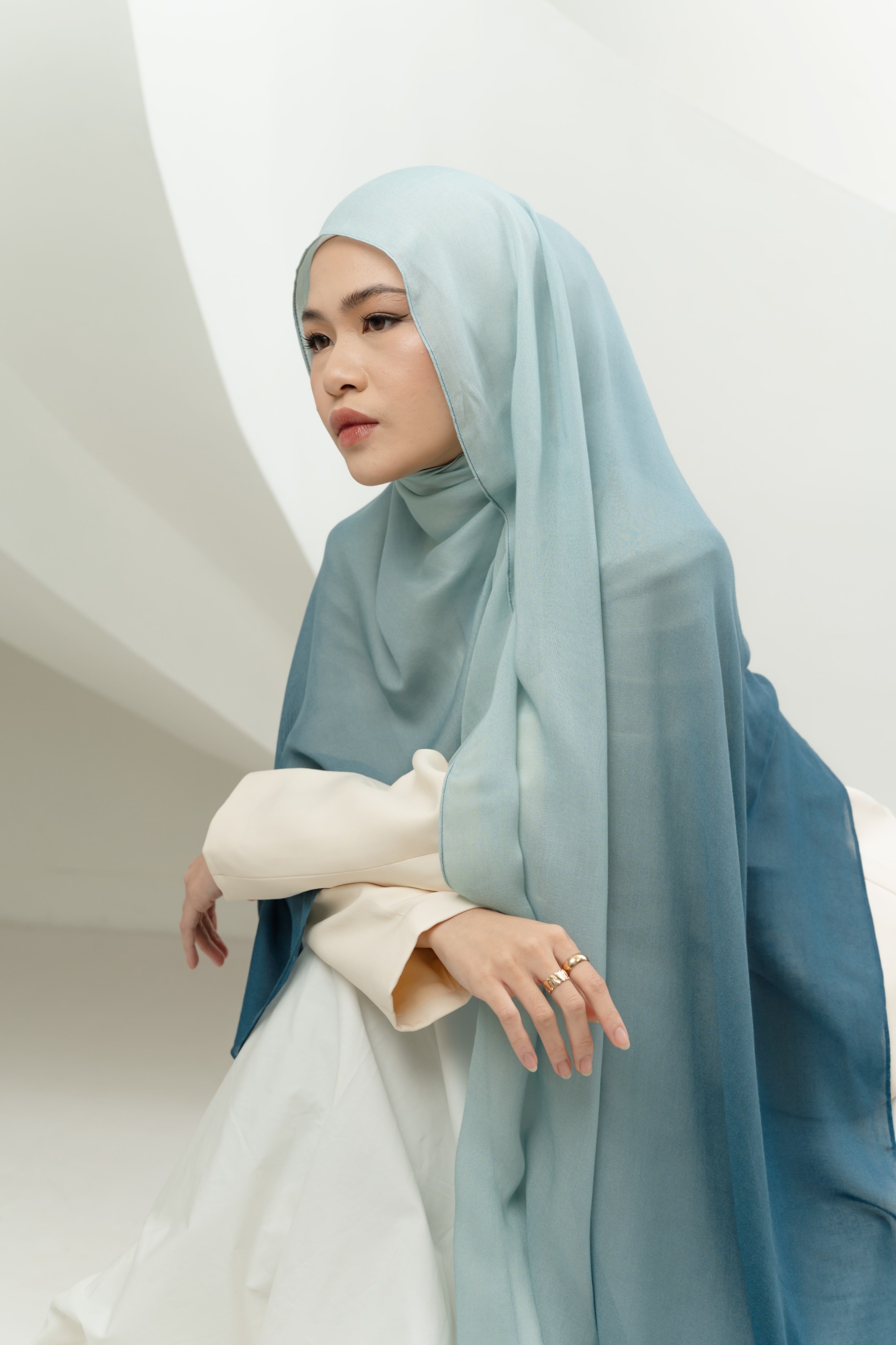 Omna Scarf Ocean Waves | Pashmina Printed Modals