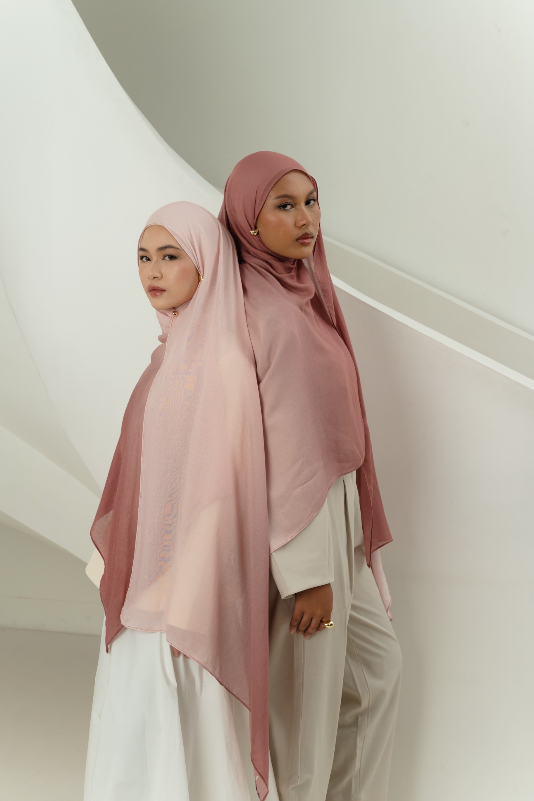 Omna Scarf Blush Pearl | Pashmina Printed Modals