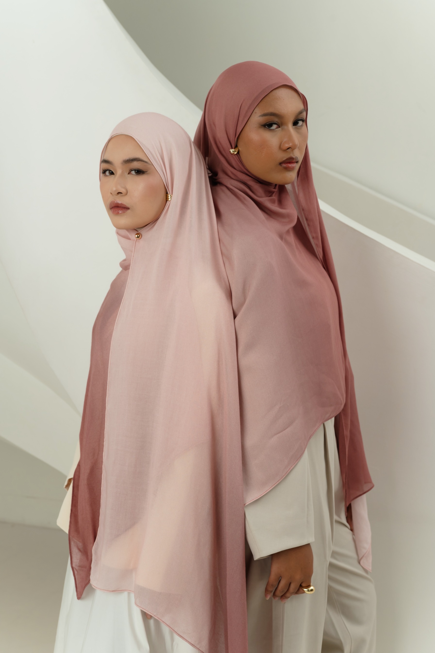 Omna Scarf Blush Pearl | Pashmina Printed Modals