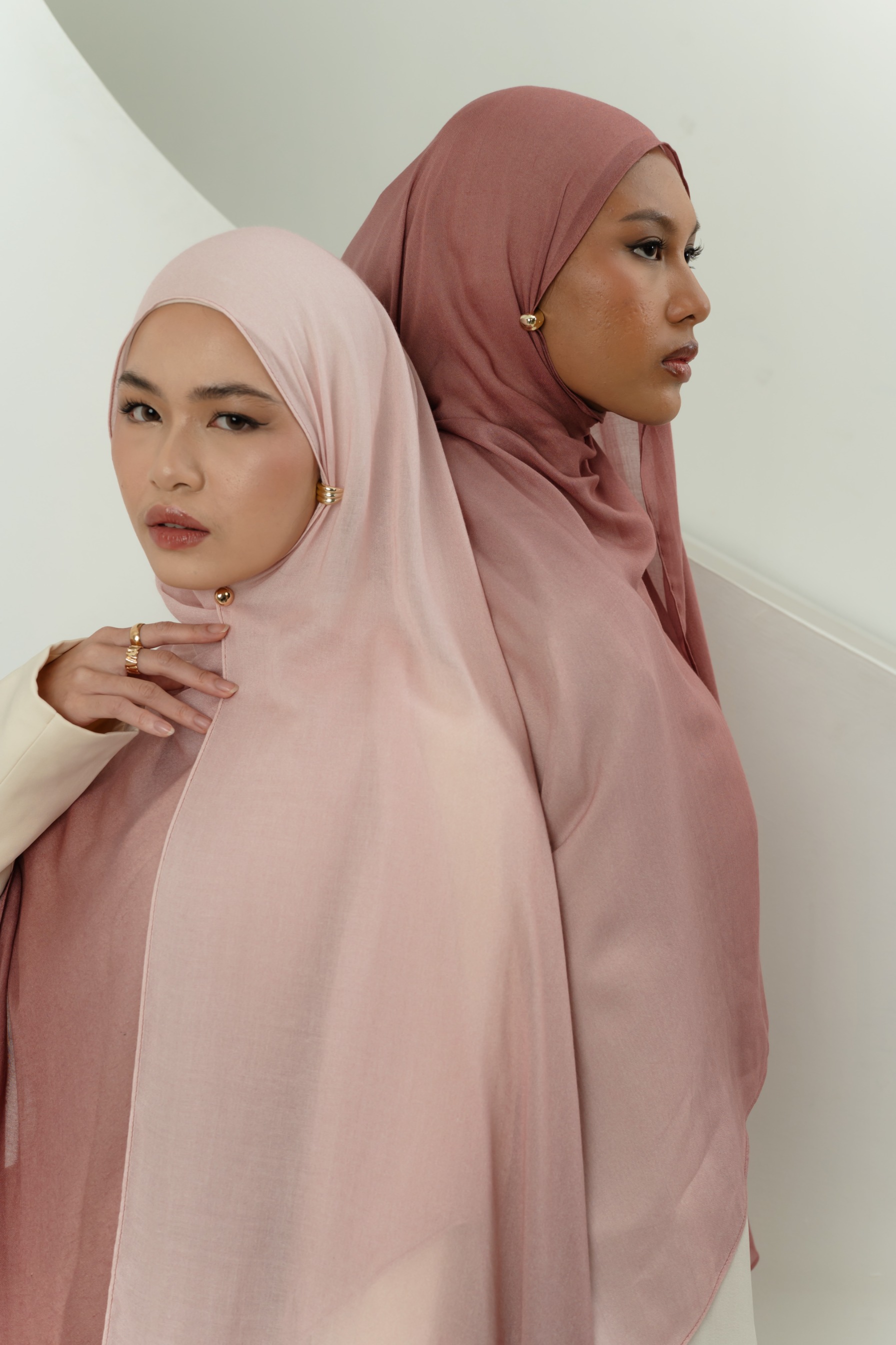 Omna Scarf Blush Pearl | Pashmina Printed Modals