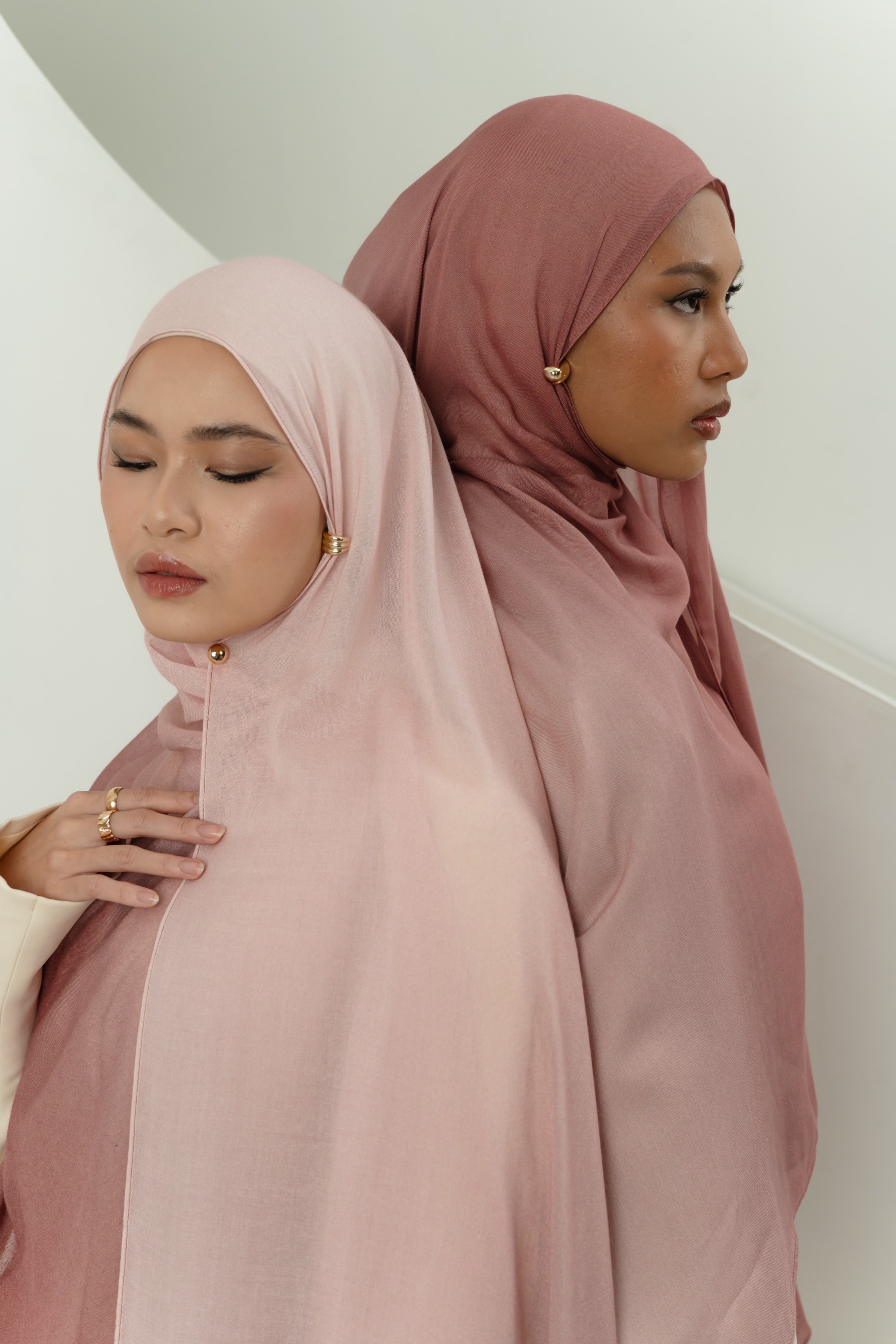 Omna Scarf Blush Pearl | Pashmina Printed Modals