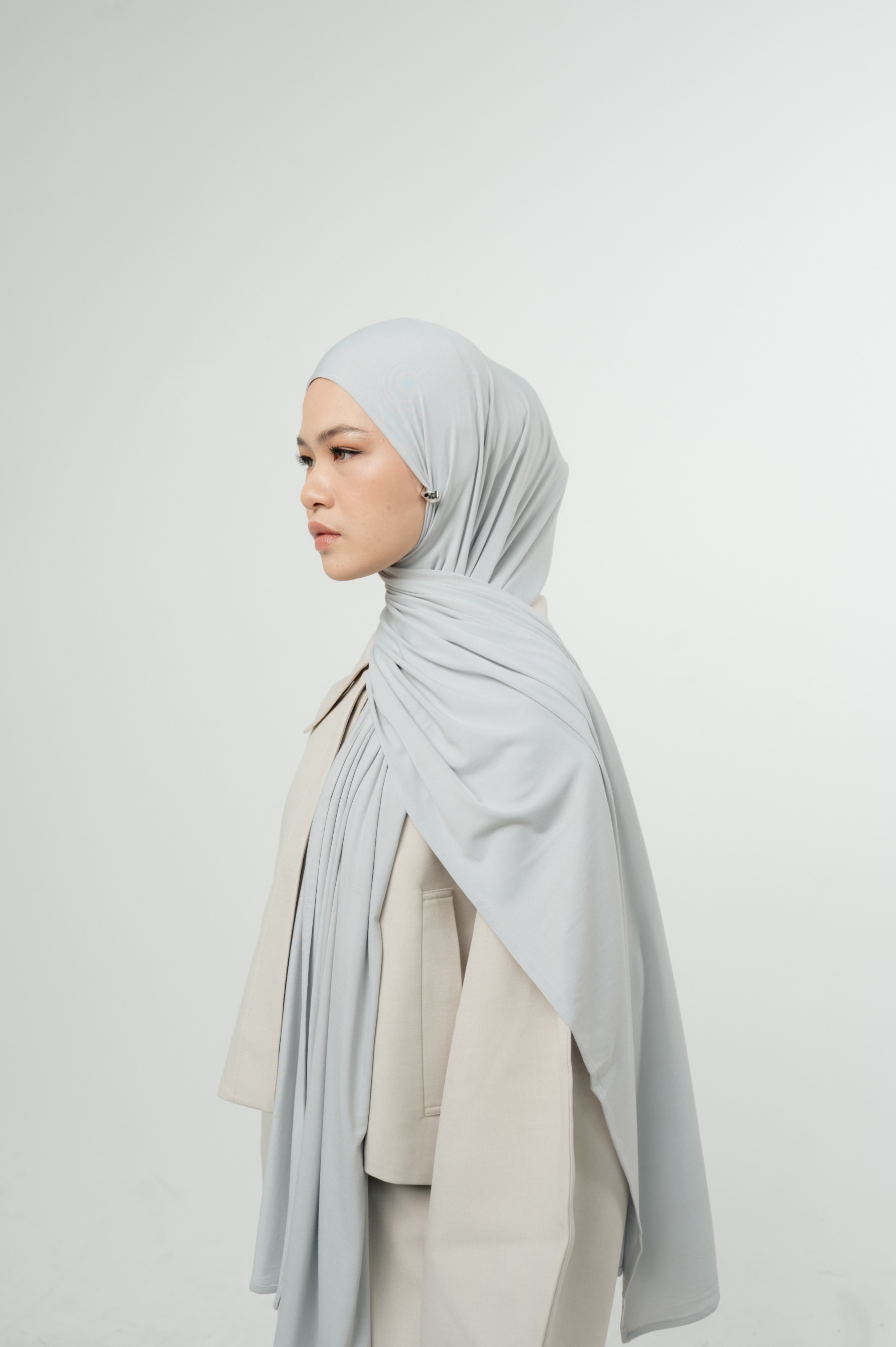 Zueda Instant Scarf Ice Blue | Pashmina Premium Bamboo