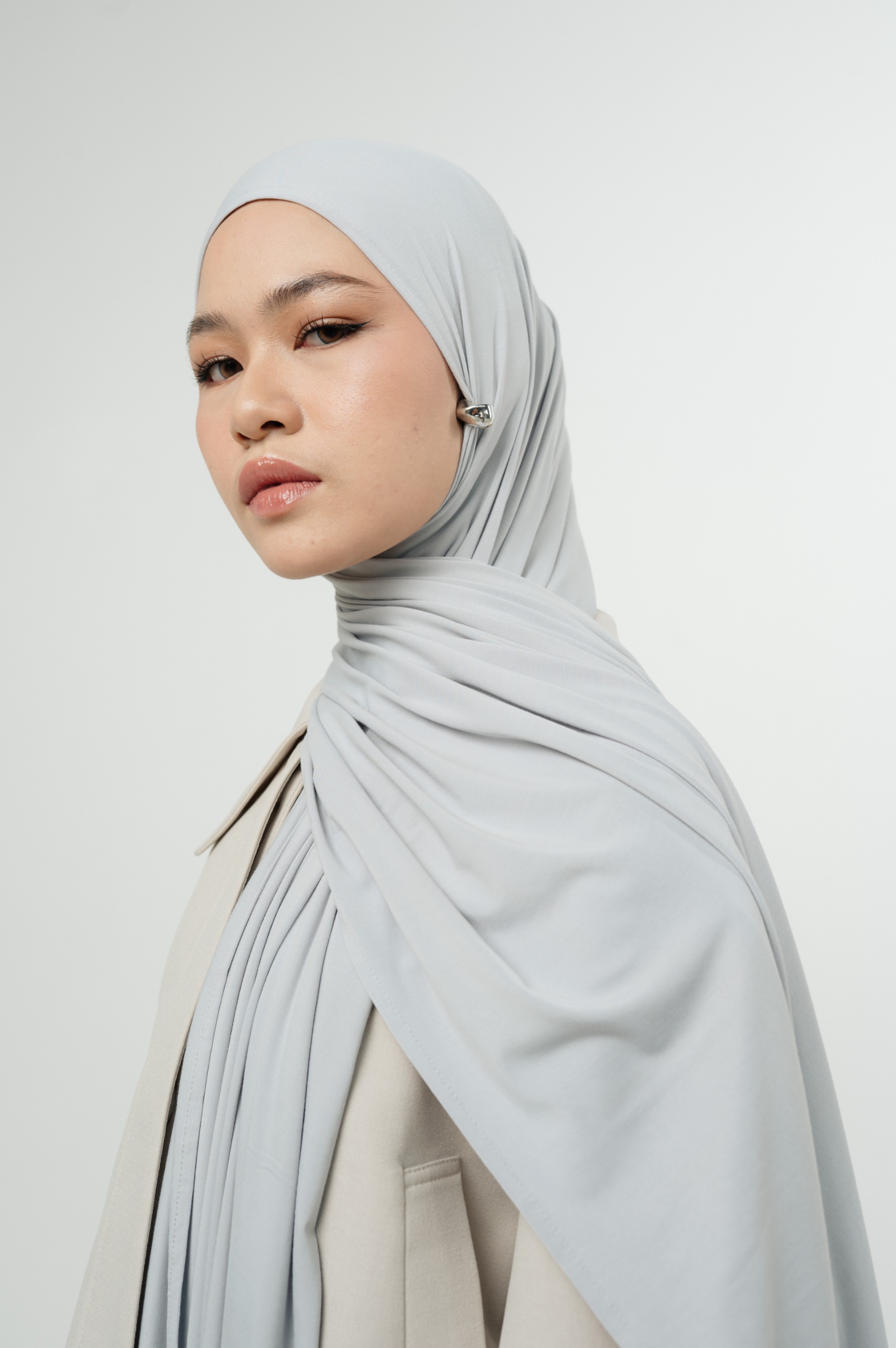 Zueda Instant Scarf Ice Blue | Pashmina Premium Bamboo