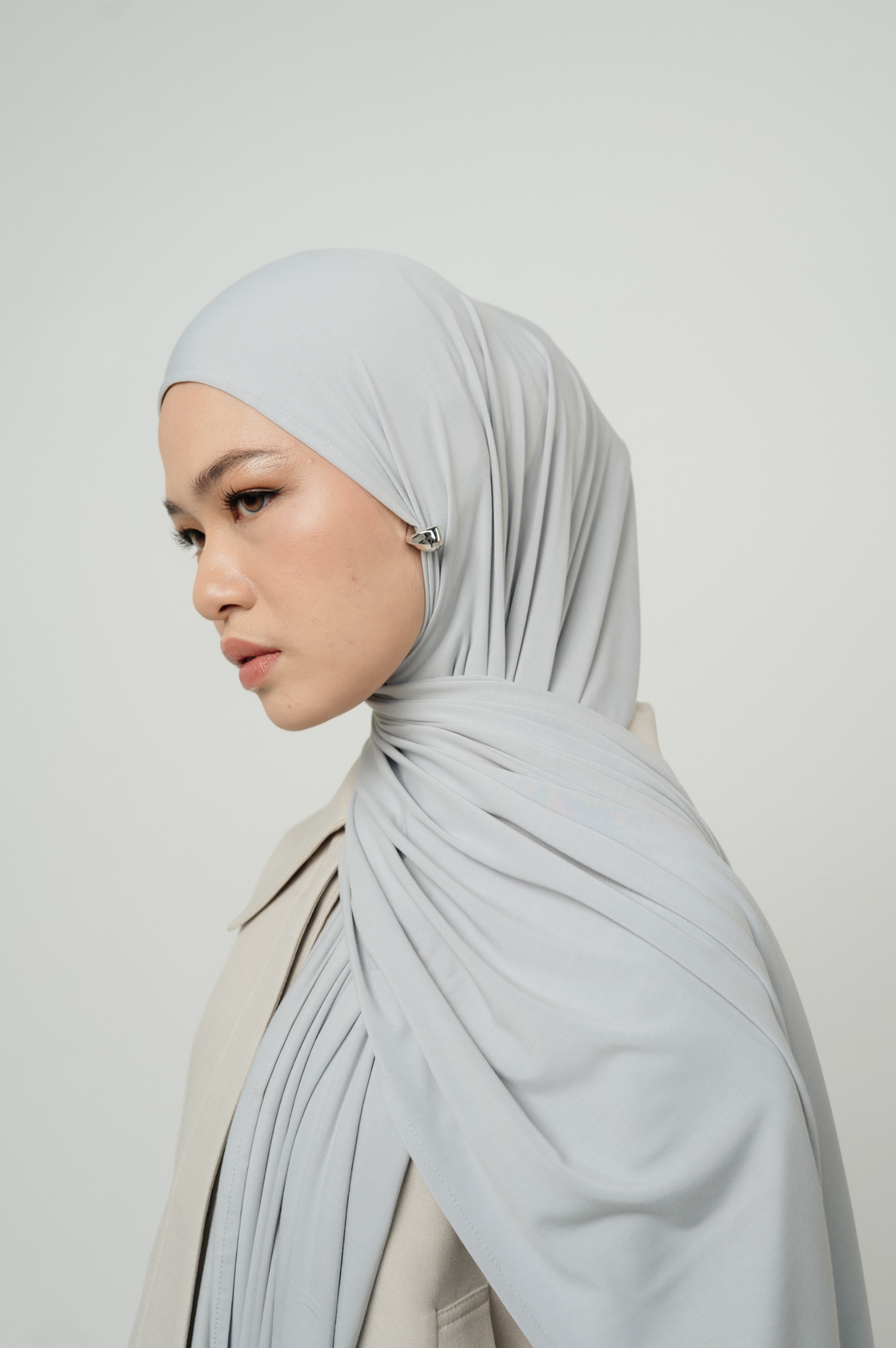 Zueda Instant Scarf Ice Blue | Pashmina Premium Bamboo