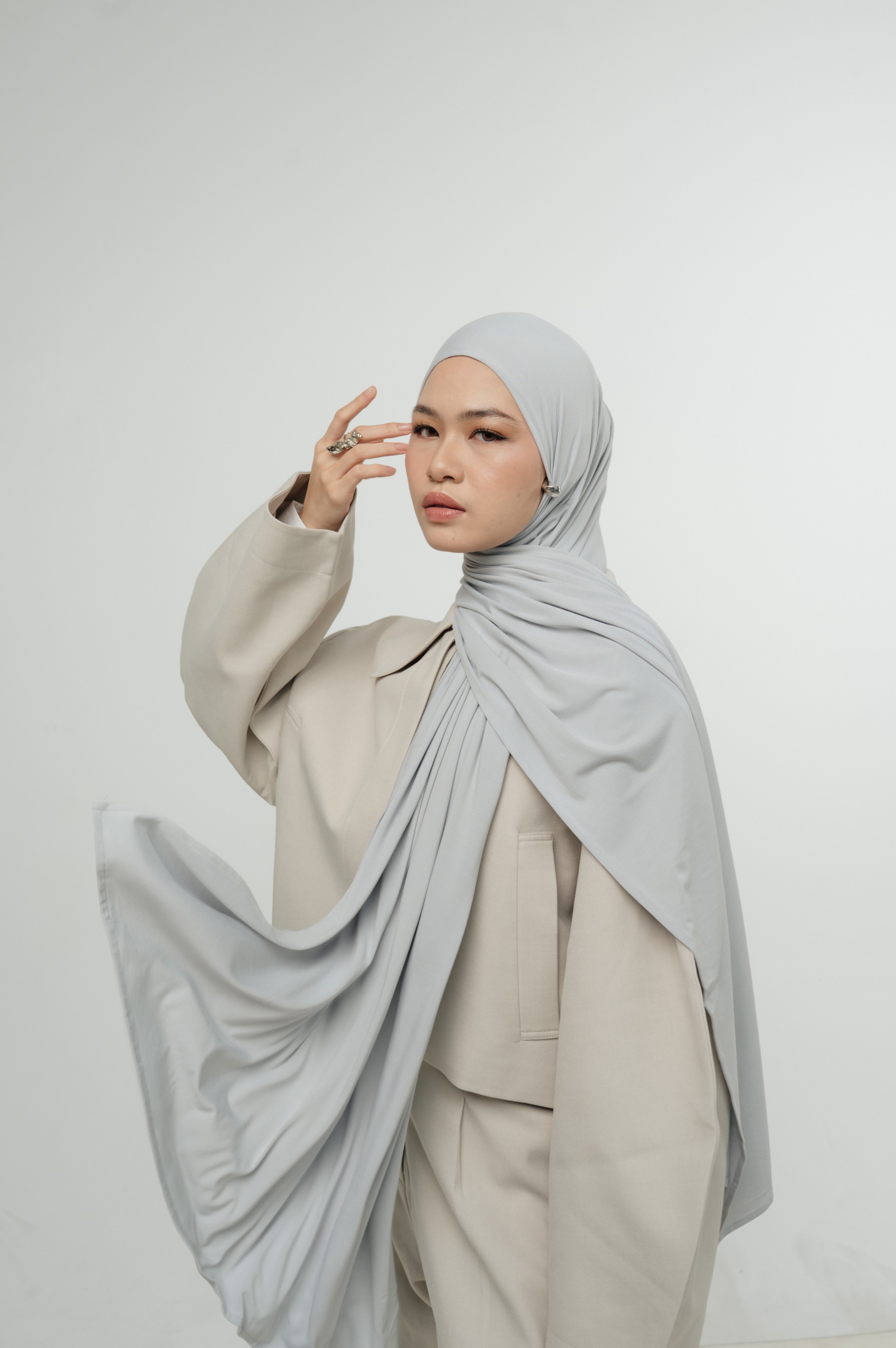 Zueda Instant Scarf Ice Blue | Pashmina Premium Bamboo