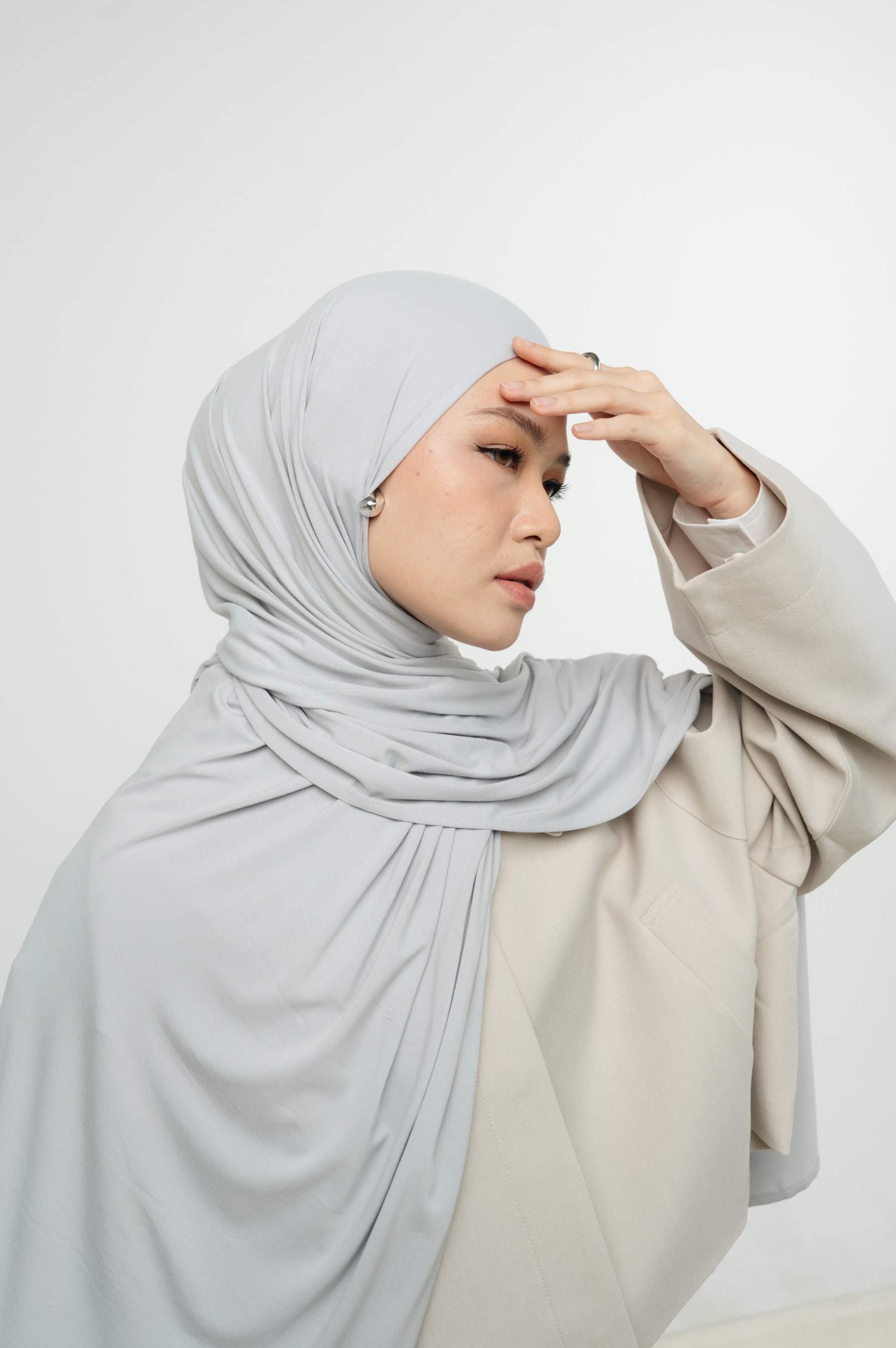 Zueda Instant Scarf Ice Blue | Pashmina Premium Bamboo