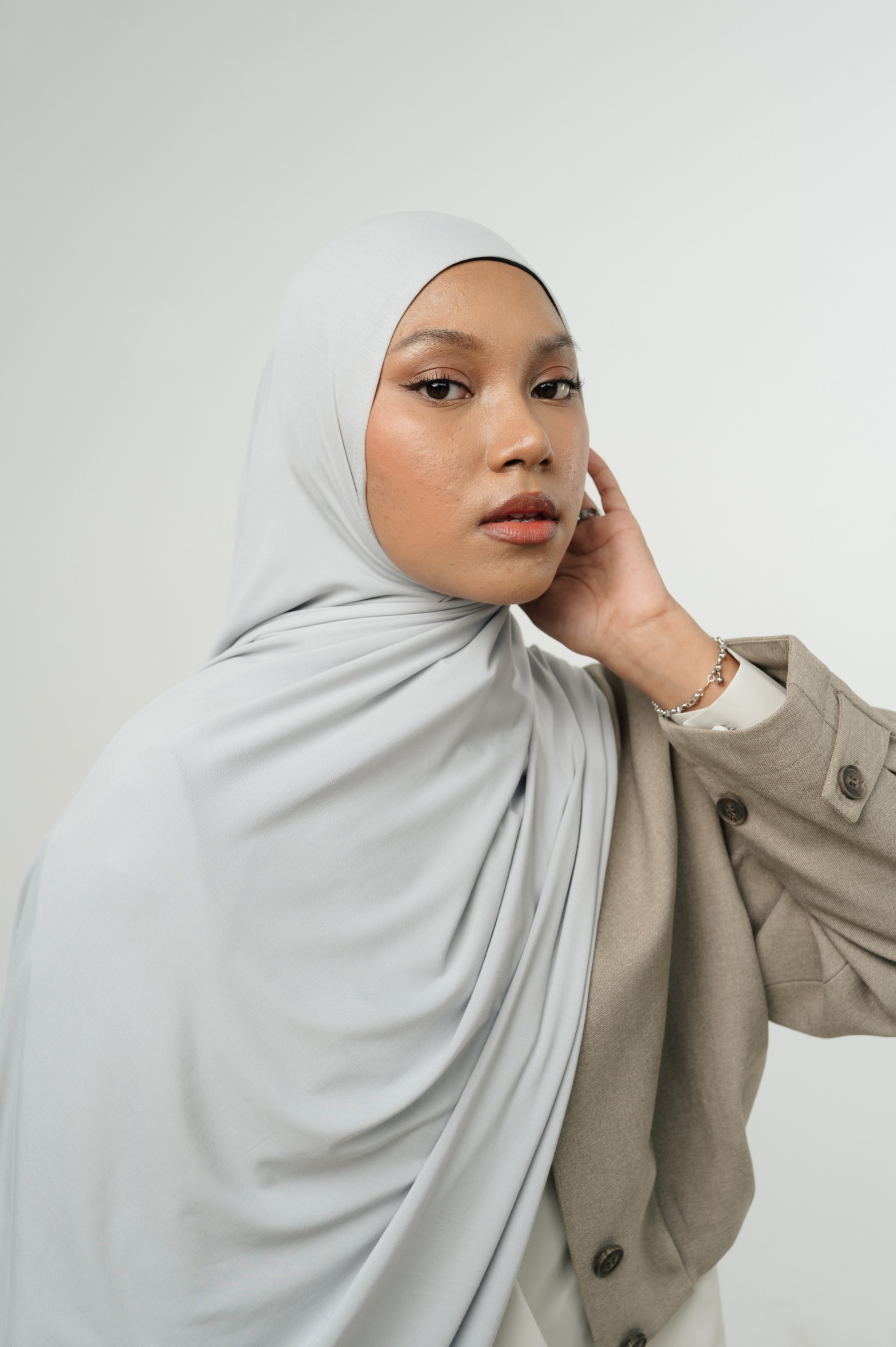 Zueda Instant Scarf Ice Blue | Pashmina Premium Bamboo