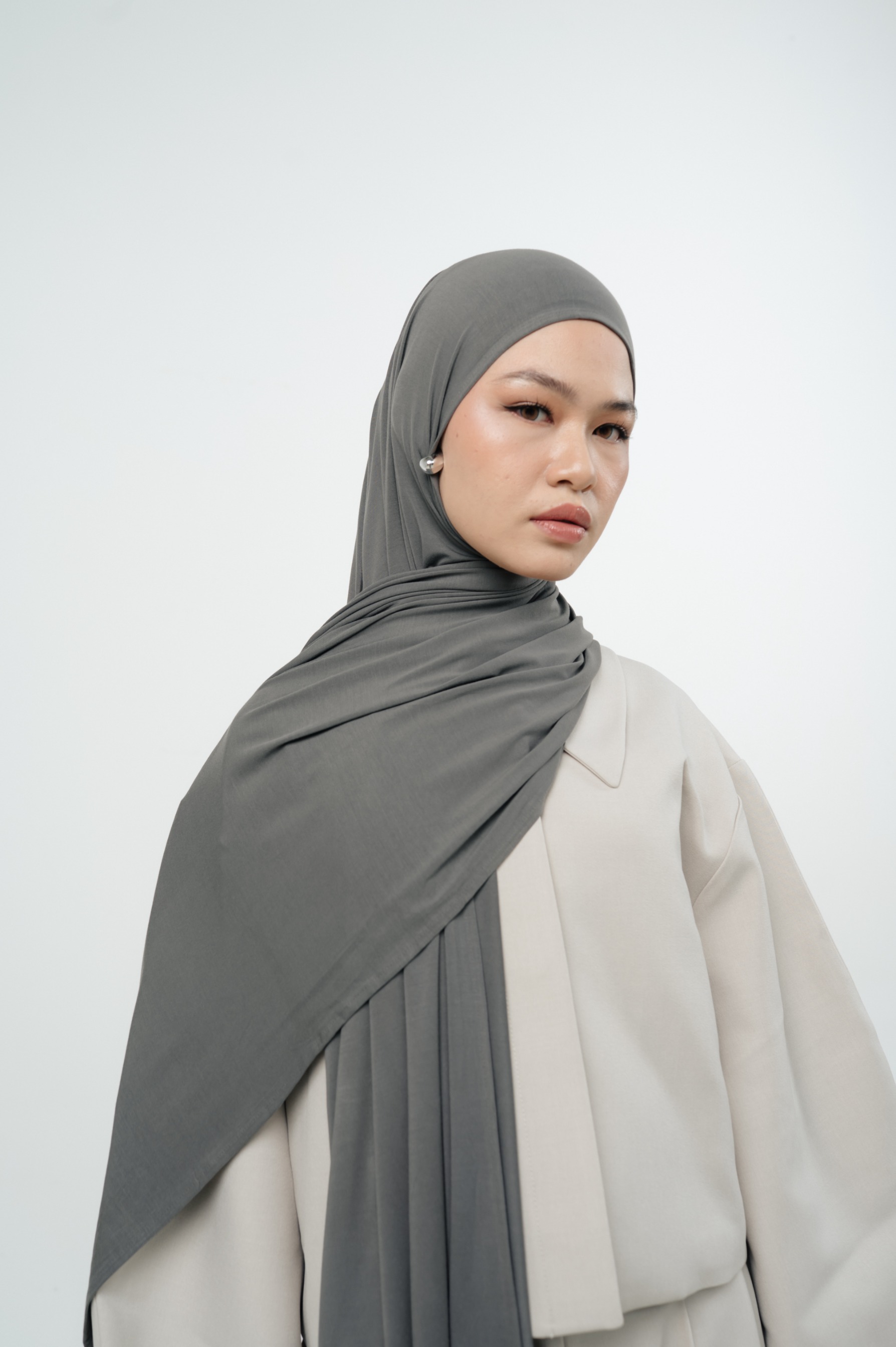 Zueda Instant Scarf Dark Grey | Pashmina Premium Bamboo