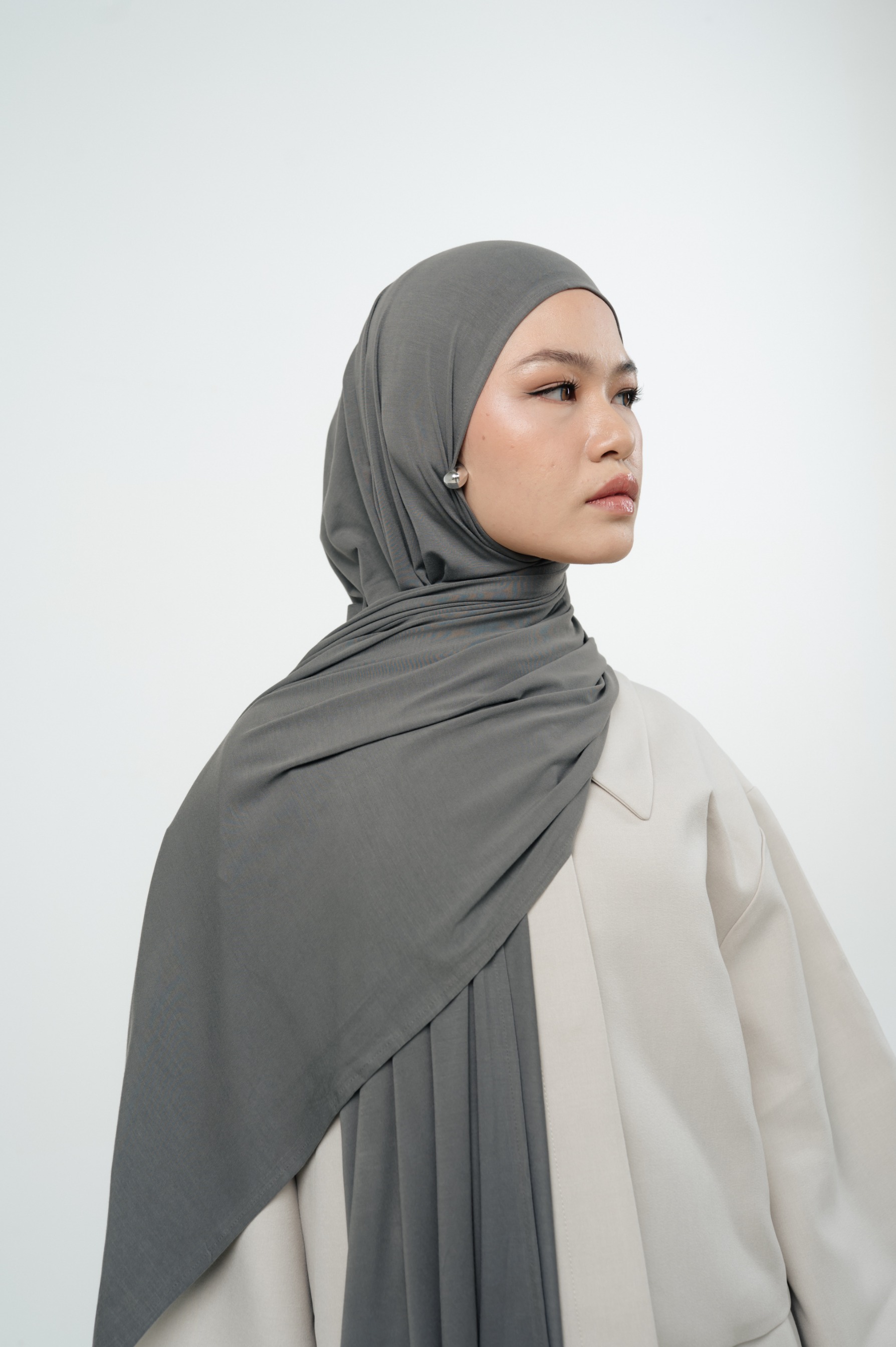 Zueda Instant Scarf Dark Grey | Pashmina Premium Bamboo