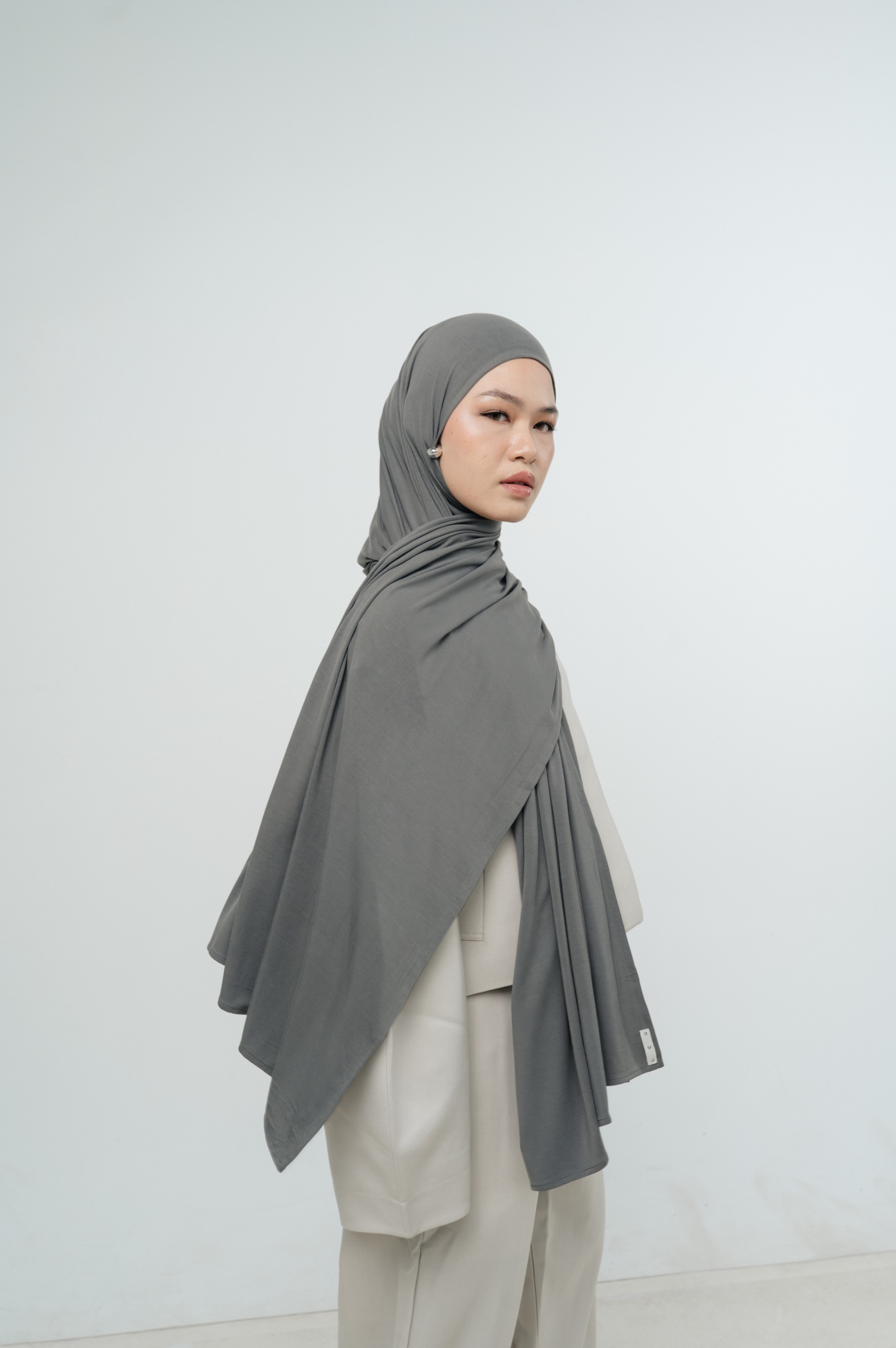 Zueda Instant Scarf Dark Grey | Pashmina Premium Bamboo