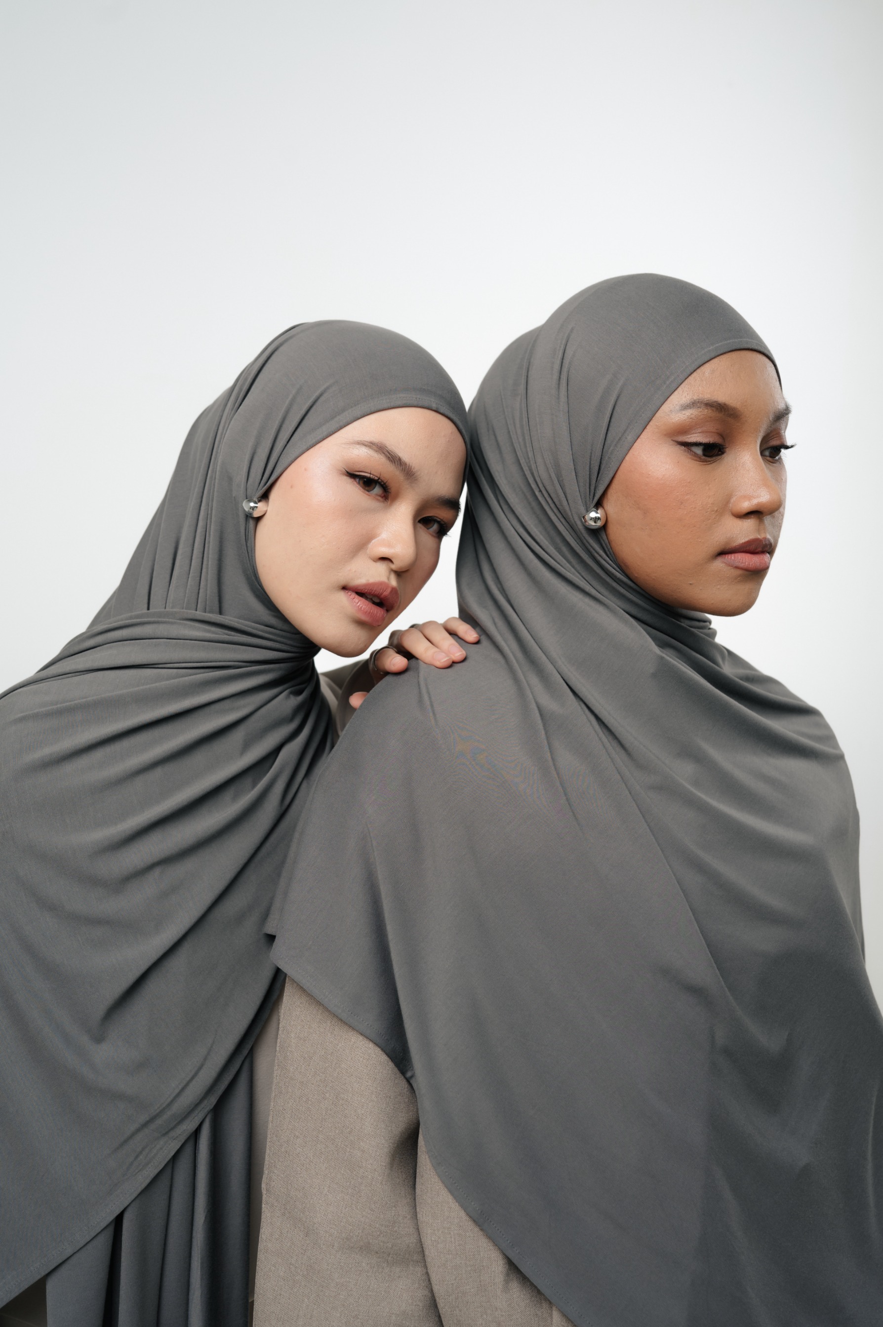 Zueda Instant Scarf Dark Grey | Pashmina Premium Bamboo