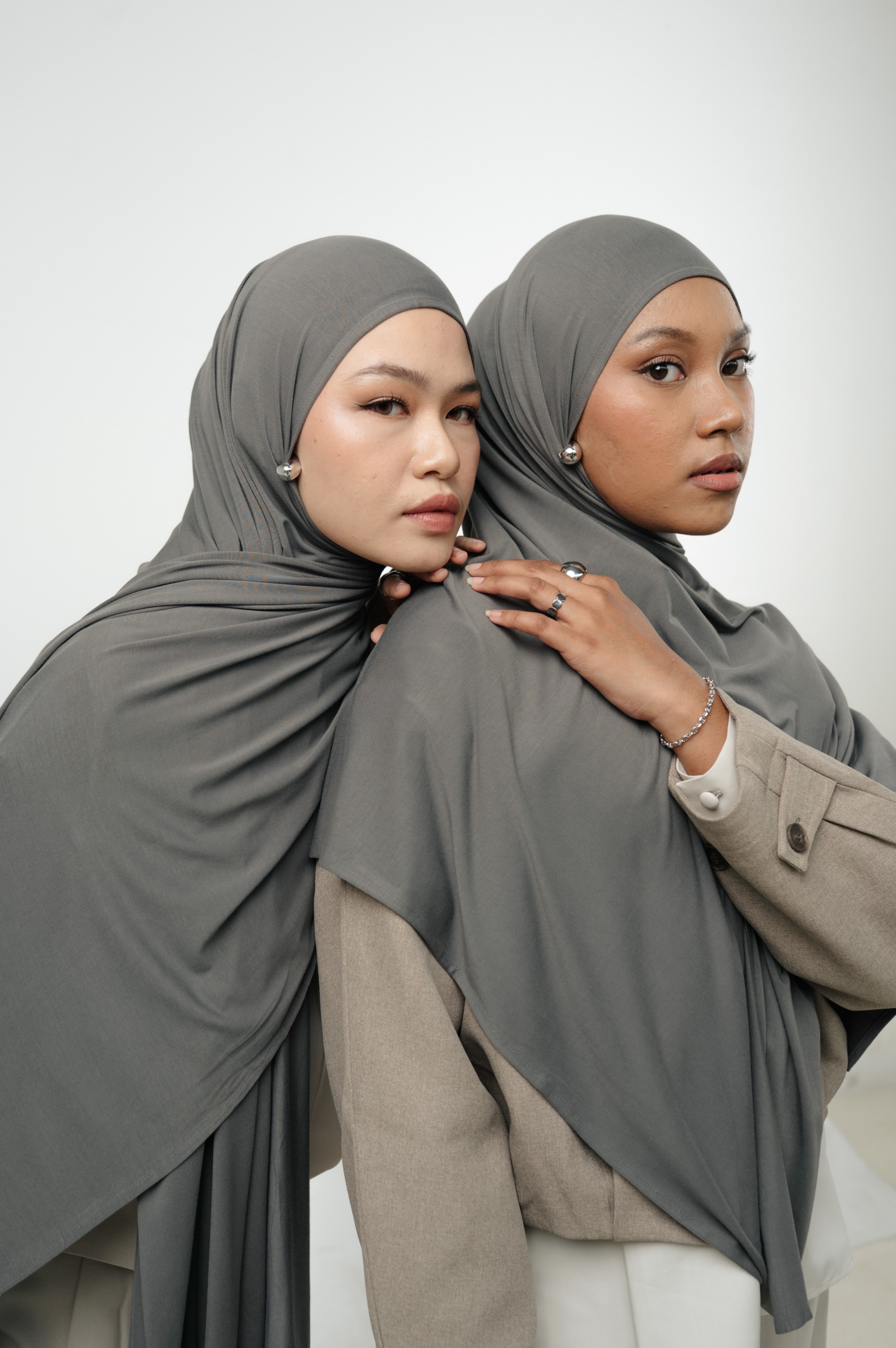 Zueda Instant Scarf Dark Grey | Pashmina Premium Bamboo